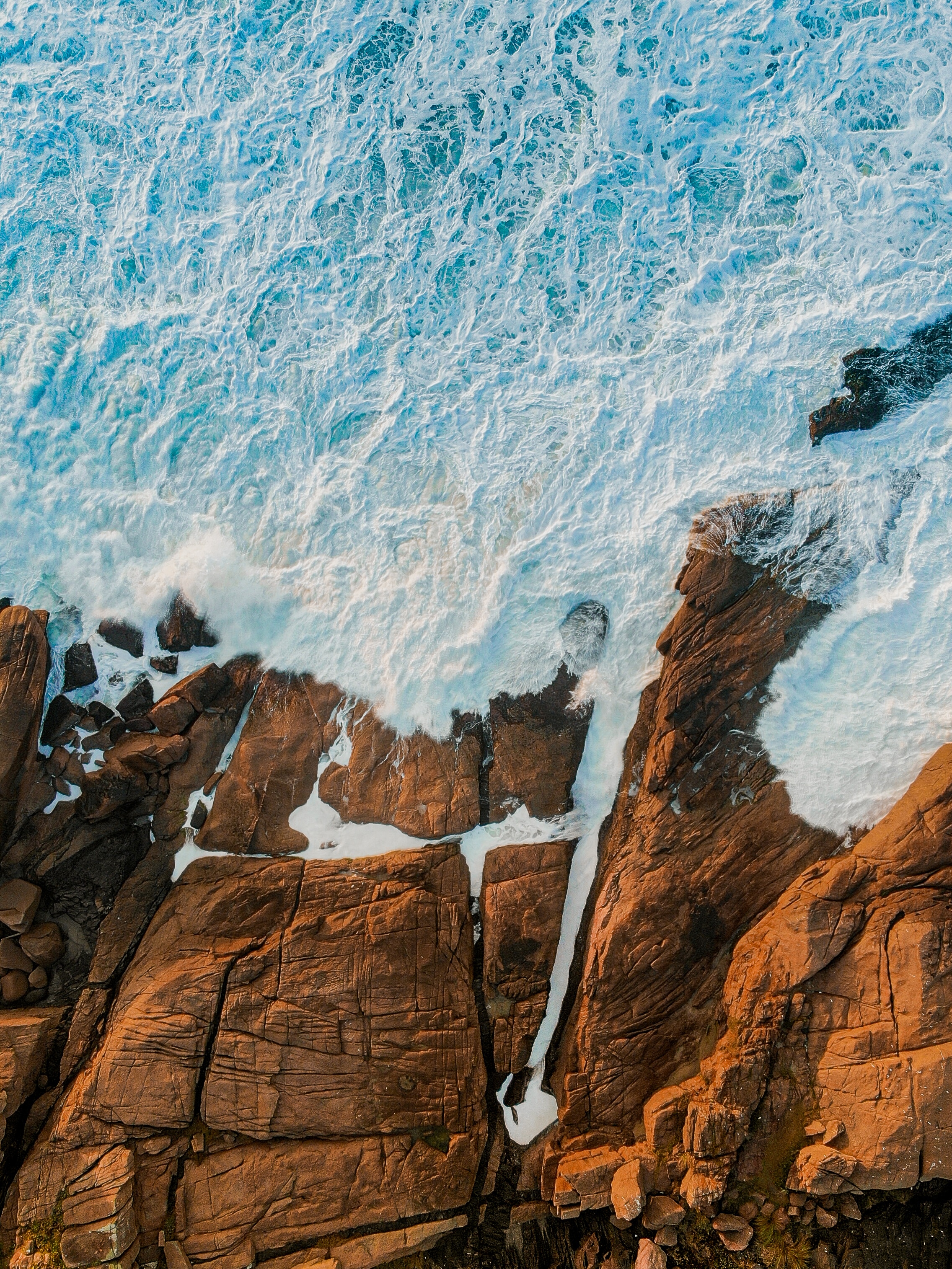 1920x1080 Background nature, rocks, sea, waves, view from above, coast