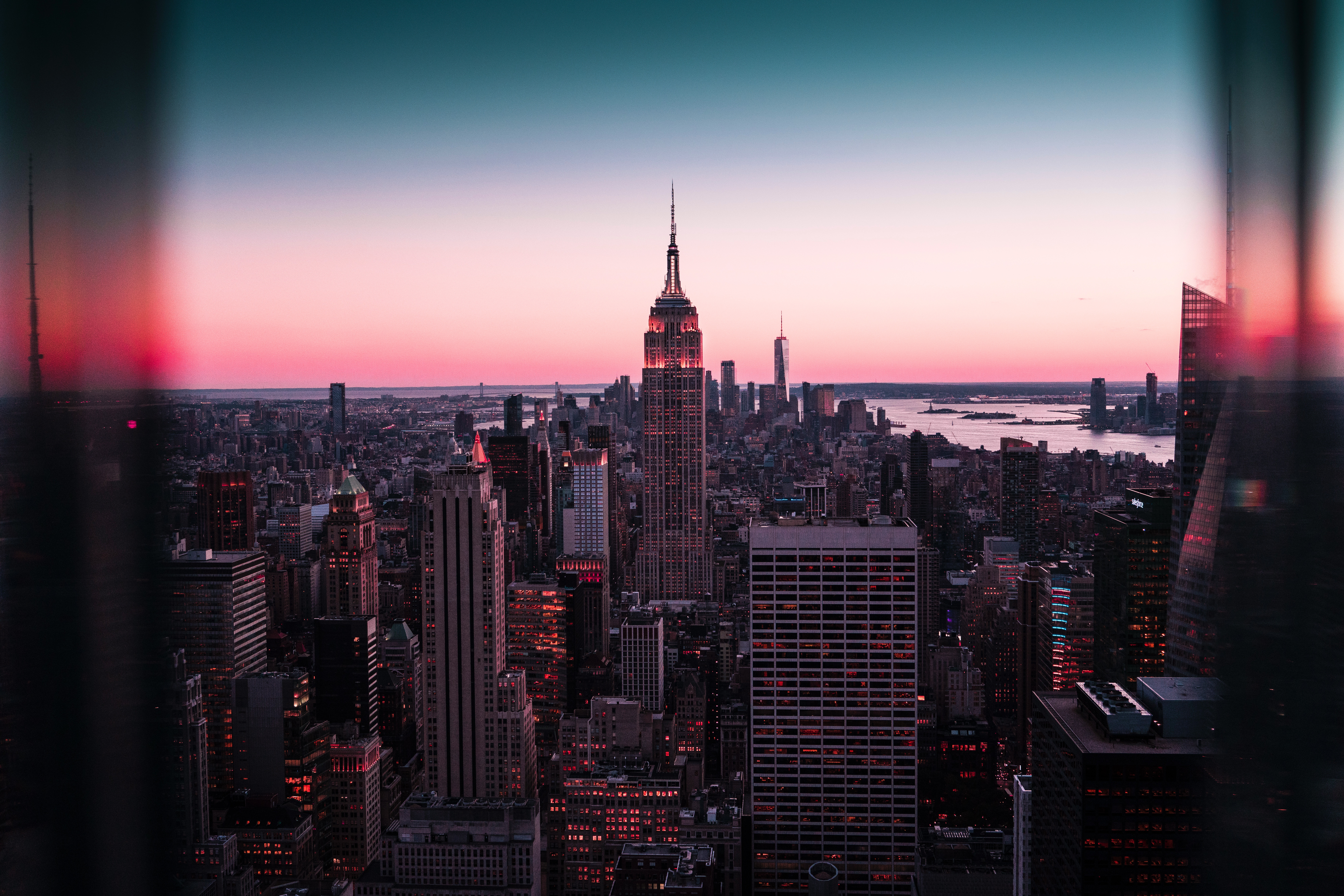 無料モバイル壁紙都市, 米国, 高層ビル, 高 層 ビル, ニューヨーク州, 日没, アーキテクチャ, ニューヨークをダウンロードします。