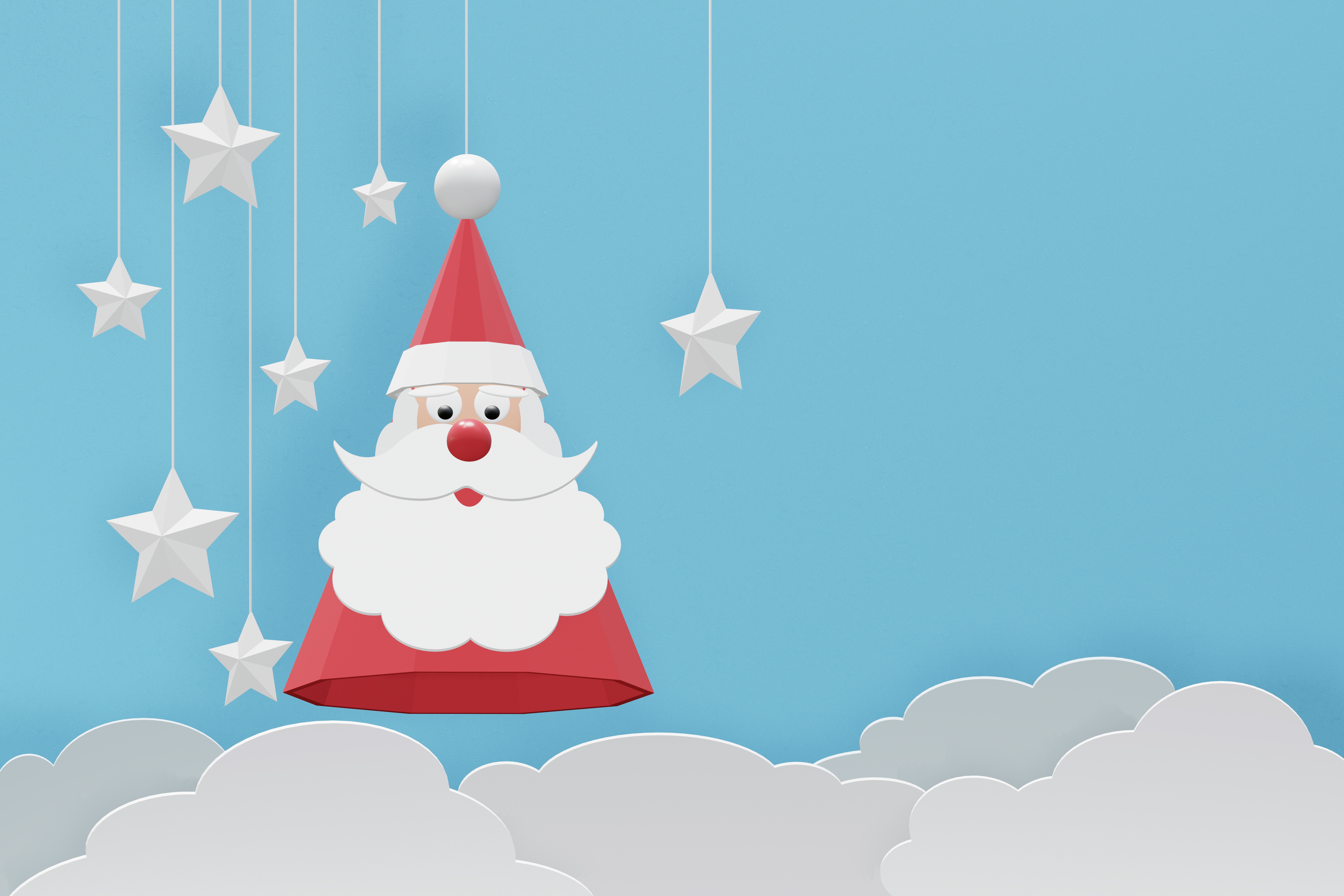 Download mobile wallpaper Christmas, Holiday, Cloud, Santa for free.