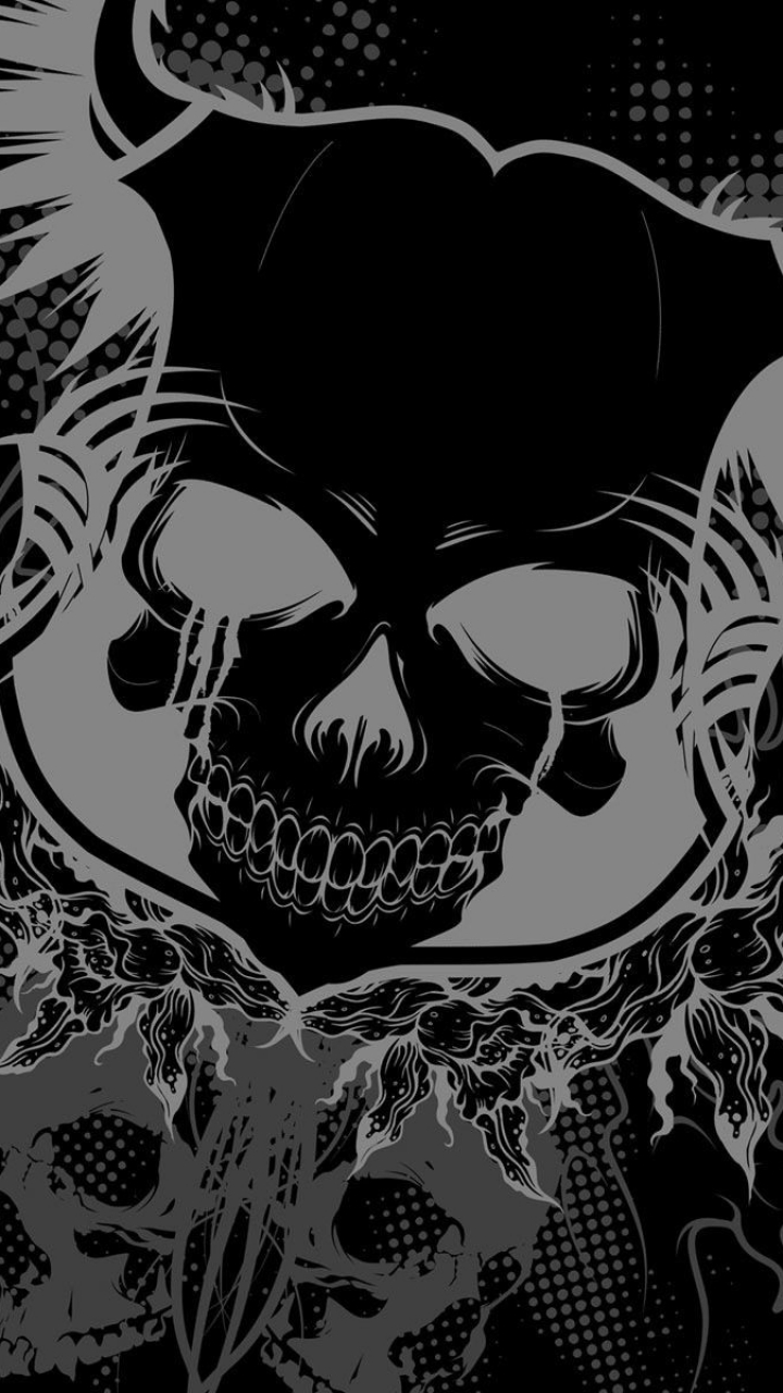 Download mobile wallpaper Dark, Skull for free.