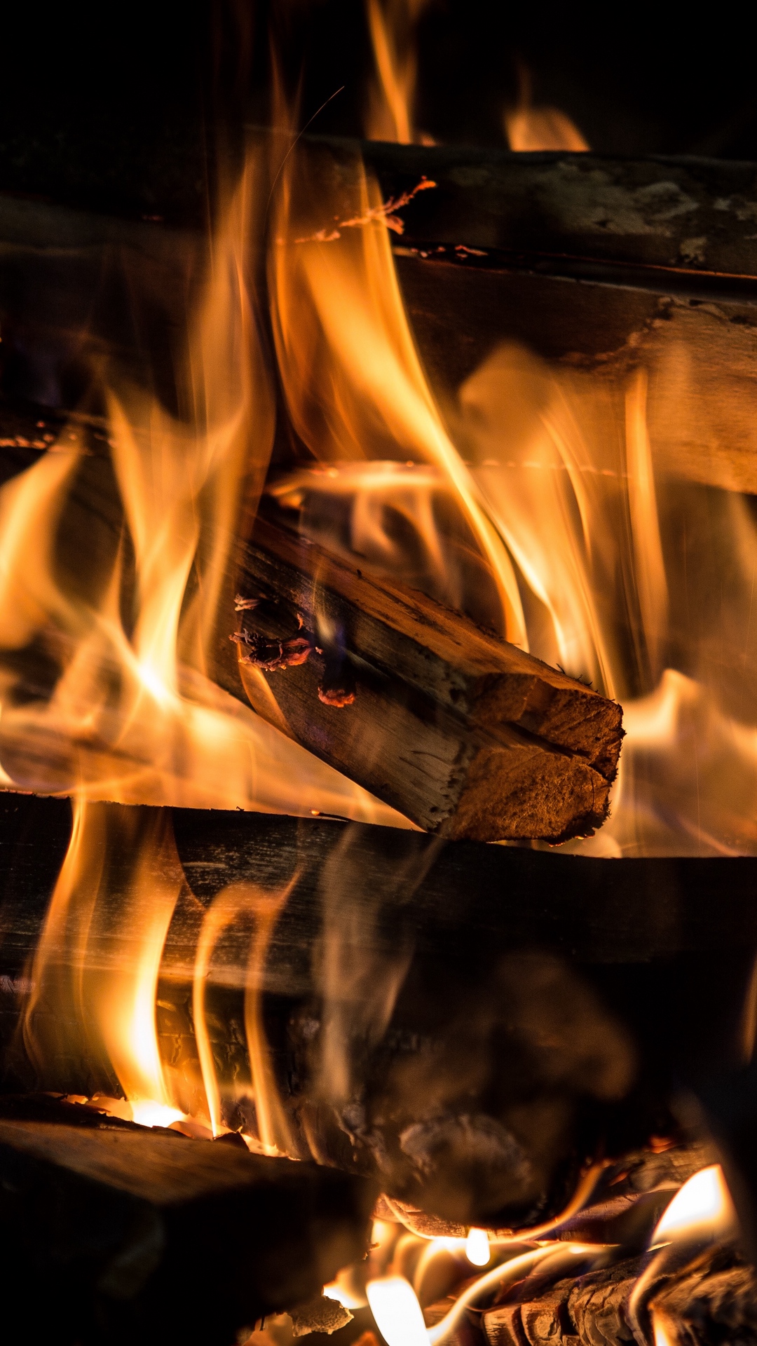 Download mobile wallpaper Fire, Flame, Wood, Photography for free.