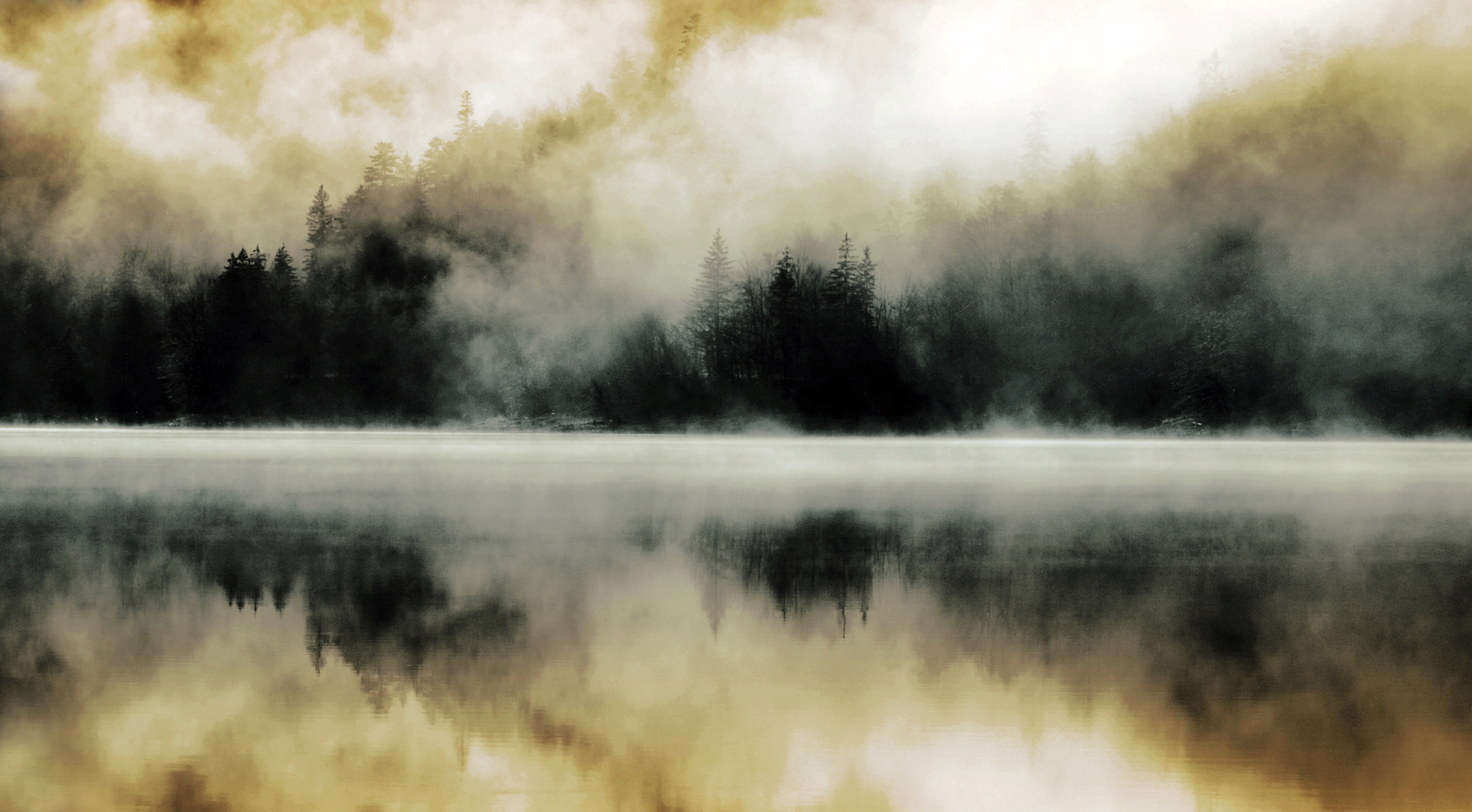 Free download wallpaper Nature, Lake, Reflection, Forest, Fog, Earth on your PC desktop