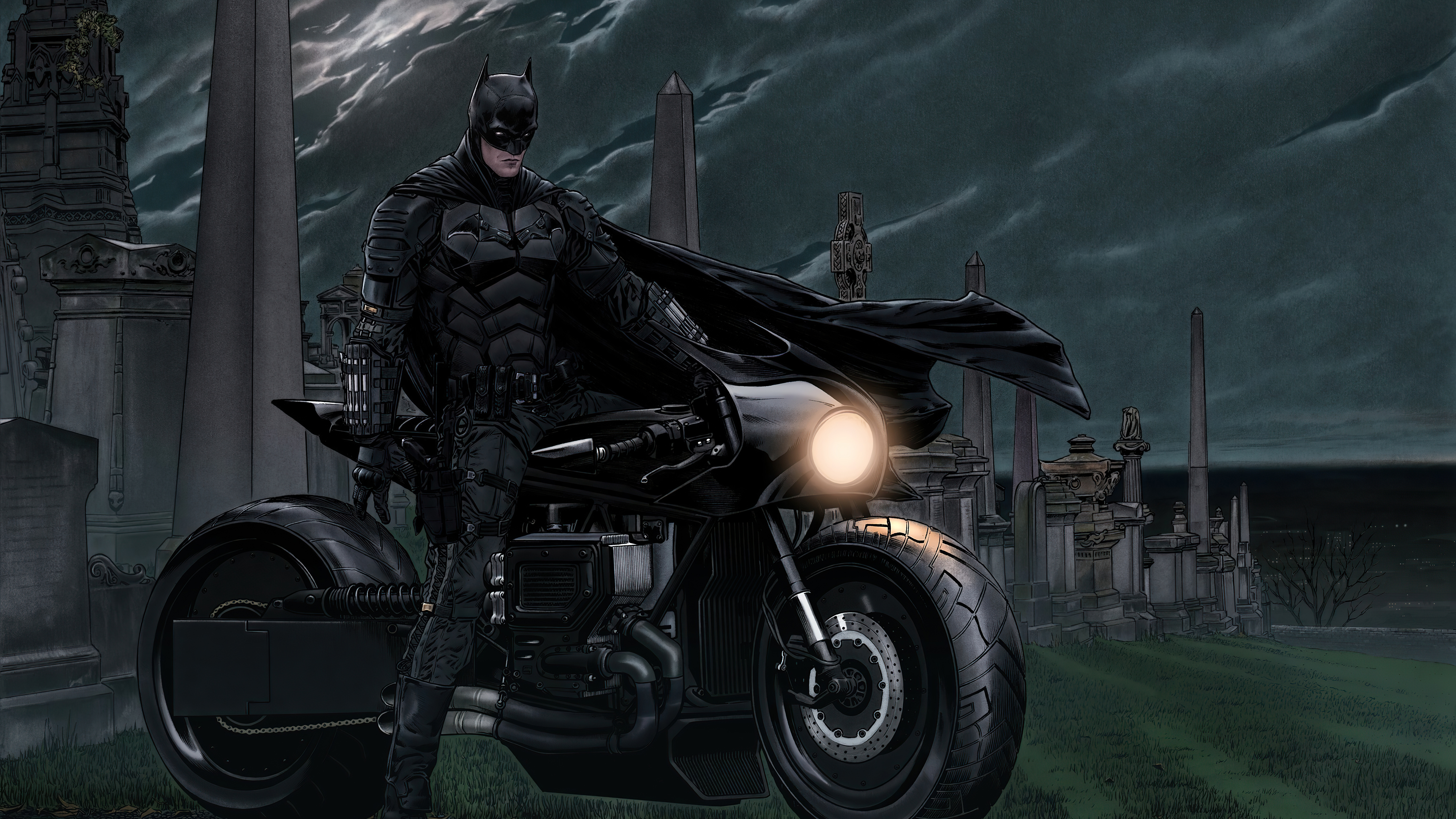 Descarga gratuita de fondo de pantalla para móvil de Motocicleta, Historietas, The Batman, Dc Comics.