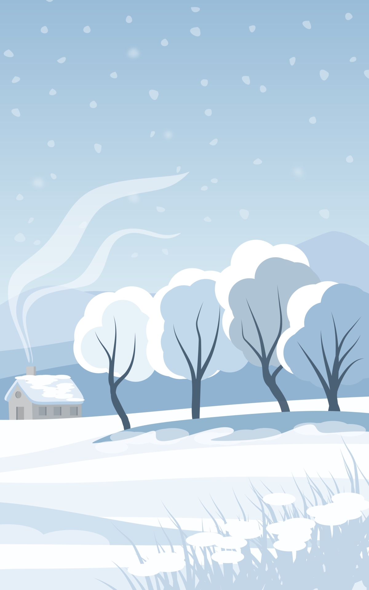 Скачать картинку Пейзаж, Зима, Снег, Ландшафт, Художественные в телефон бесплатно.