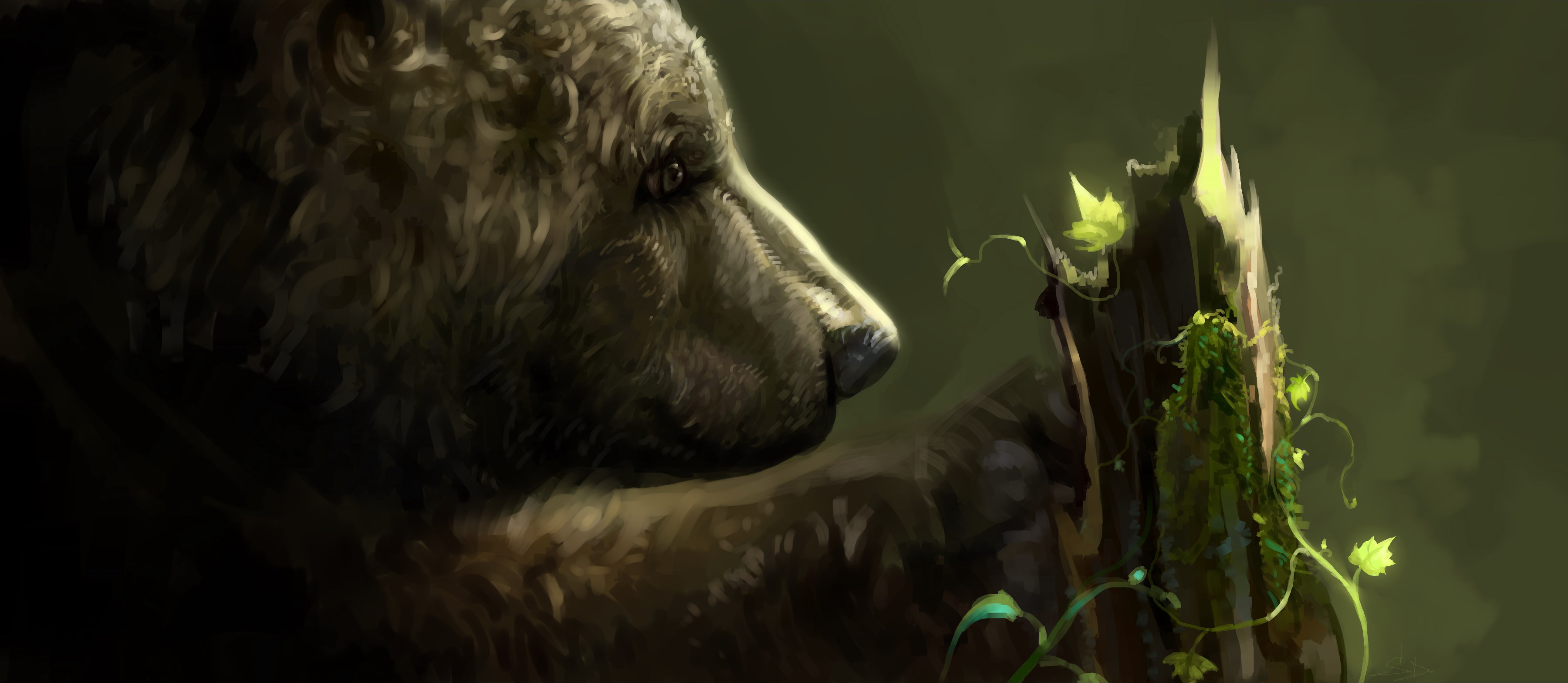 Download mobile wallpaper Bear, Animal, Artistic for free.