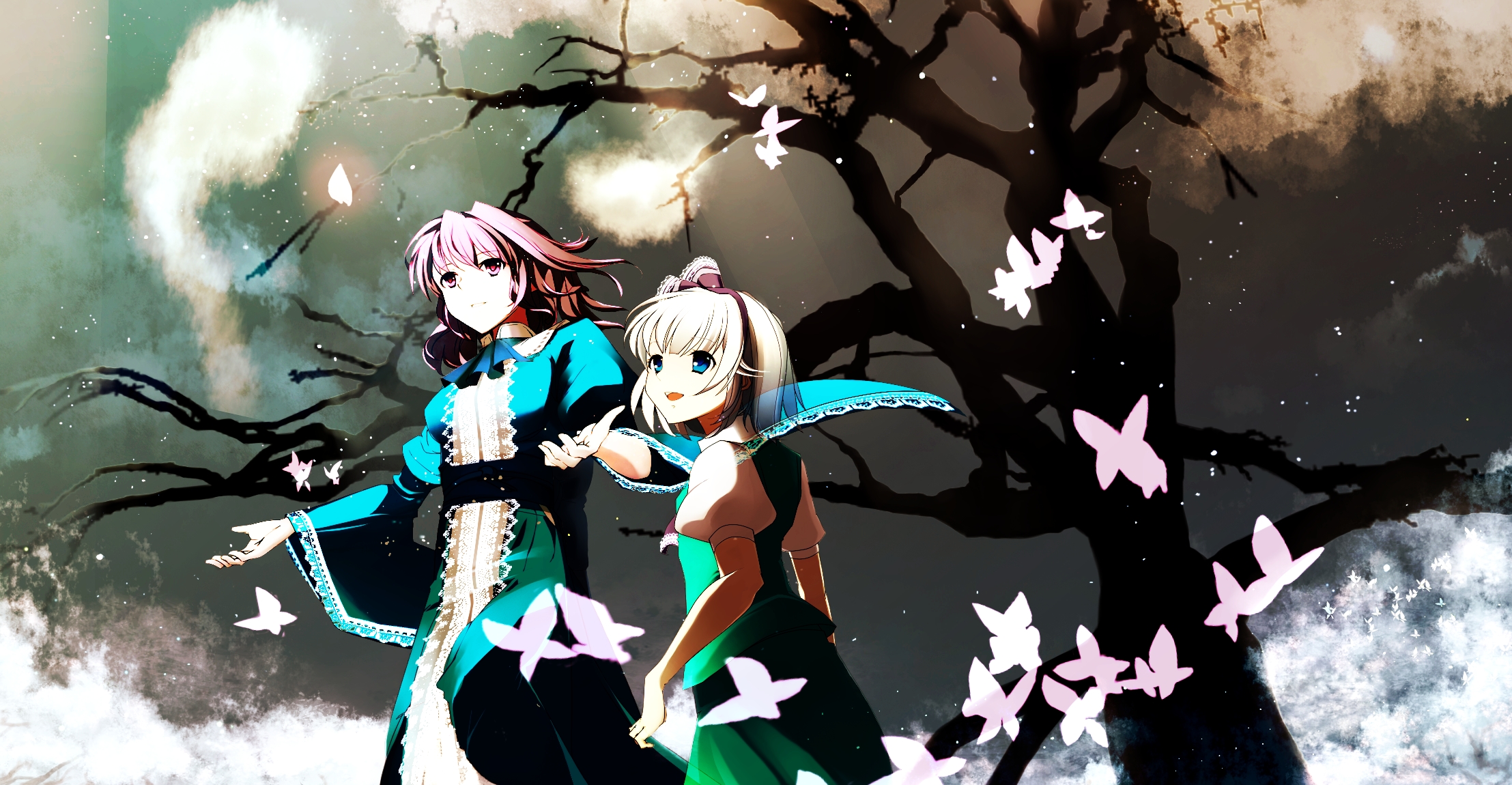 Baixar papel de parede para celular de Anime, Touhou, Youmu Konpaku, Yuyuko Saigyouji gratuito.