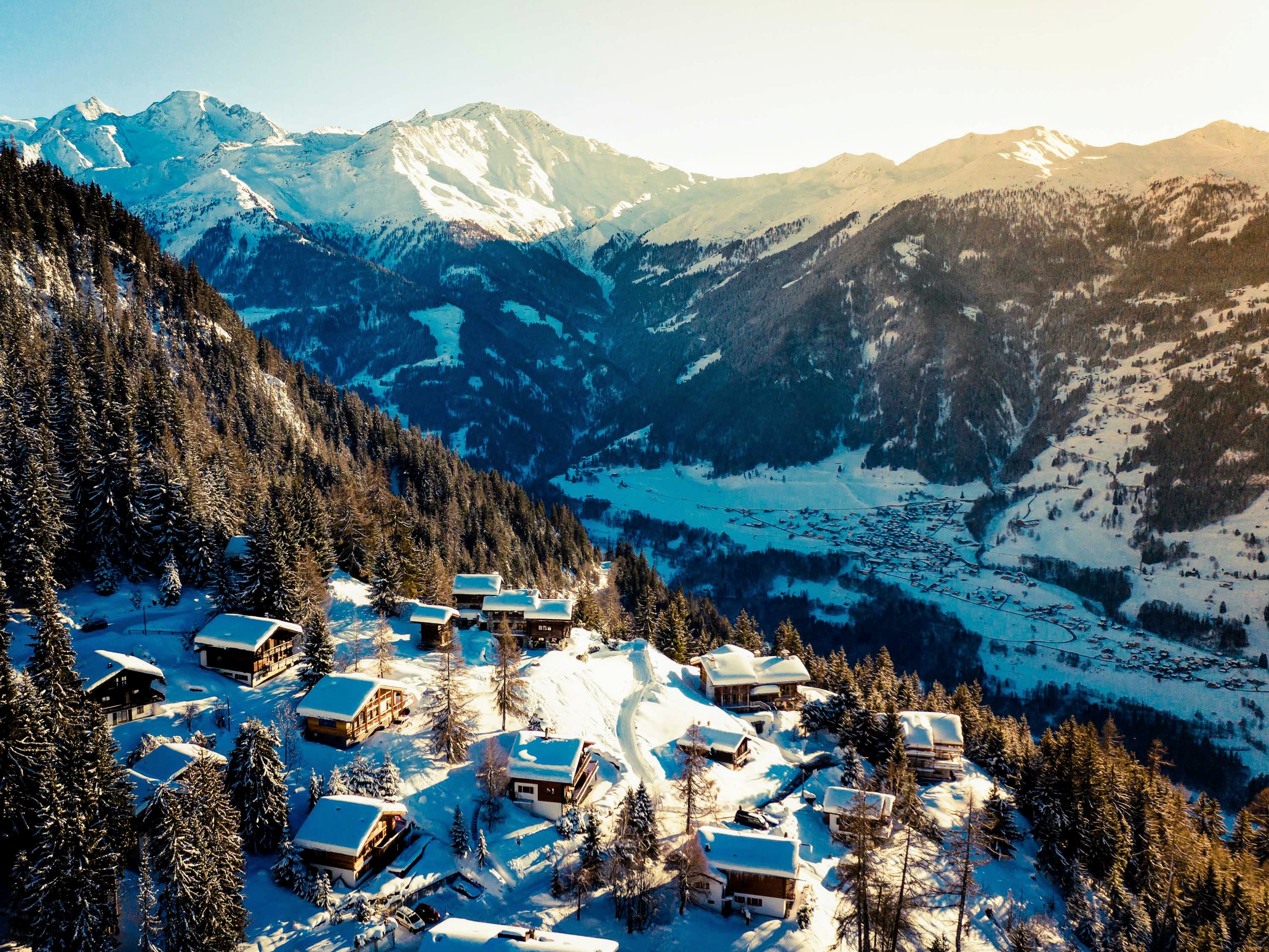 Laden Sie das Schnee, Berg, Dorf, Menschengemacht-Bild kostenlos auf Ihren PC-Desktop herunter