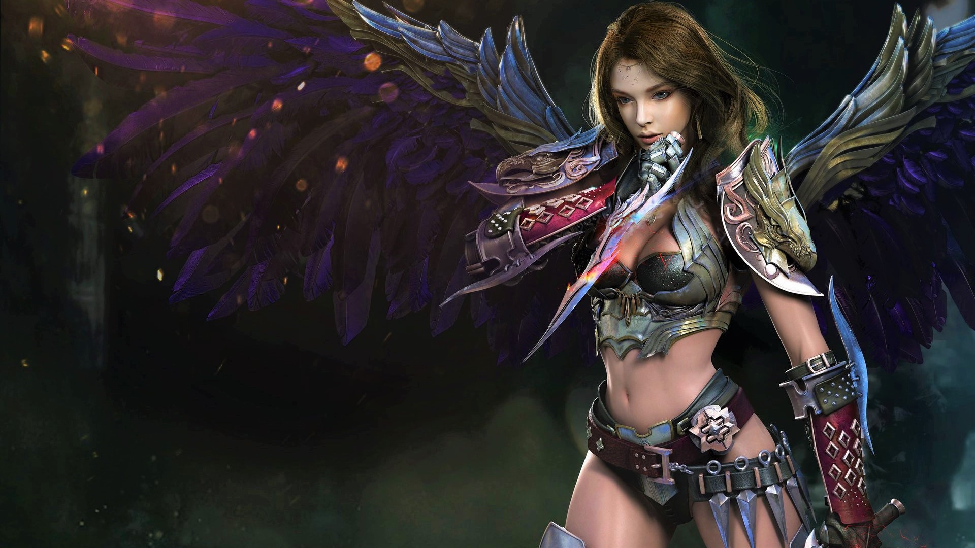 Free download wallpaper Fantasy, Weapon, Warrior, Angel, Dagger, Angel Warrior on your PC desktop