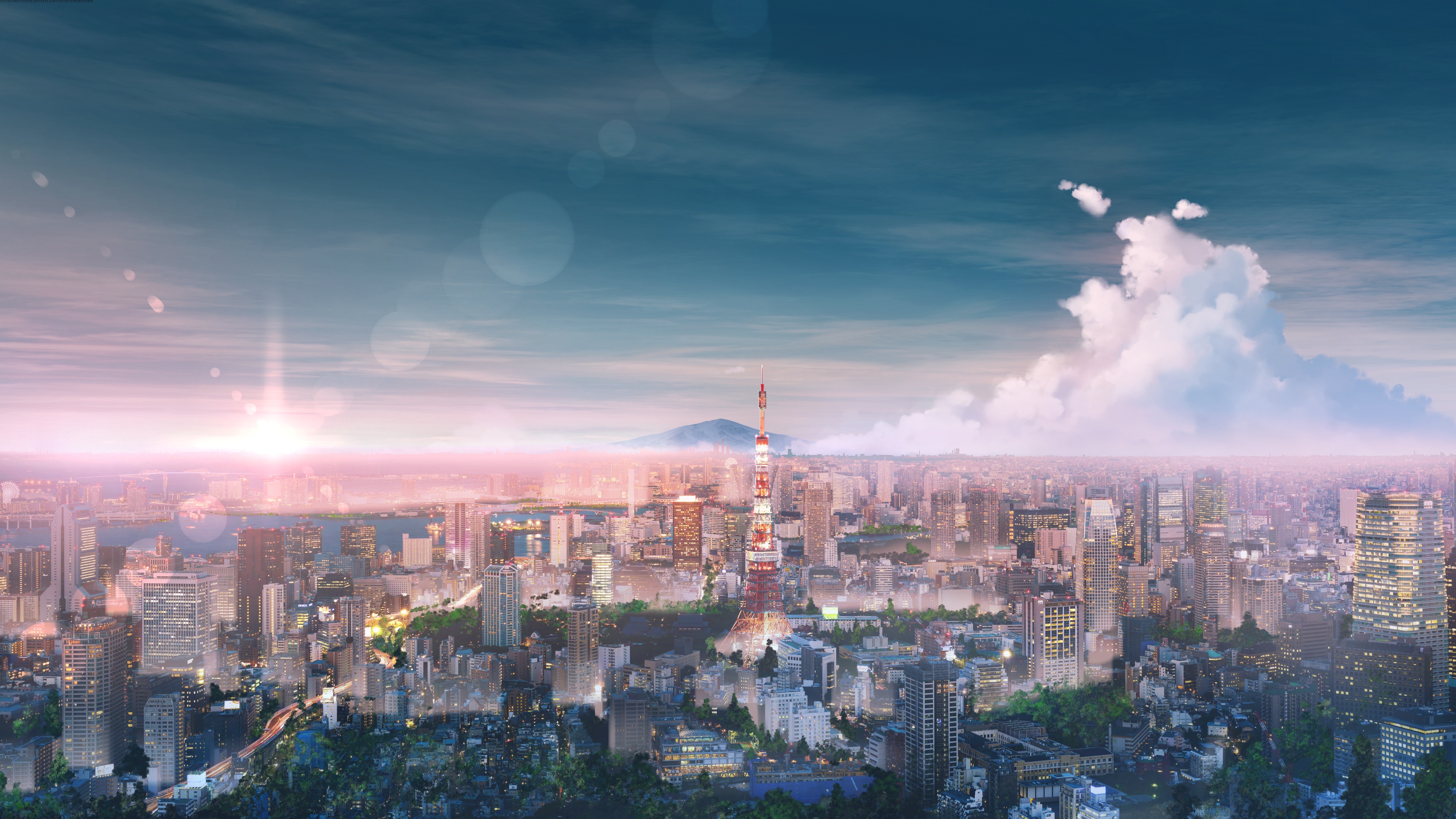 Laden Sie das Tokio, Animes, Großstadt-Bild kostenlos auf Ihren PC-Desktop herunter