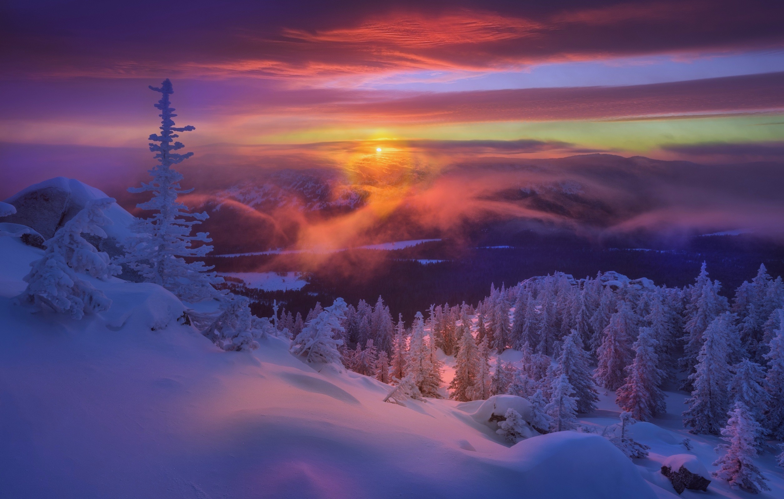 Baixe gratuitamente a imagem Inverno, Pôr Do Sol, Neve, Abeto, Terra/natureza na área de trabalho do seu PC