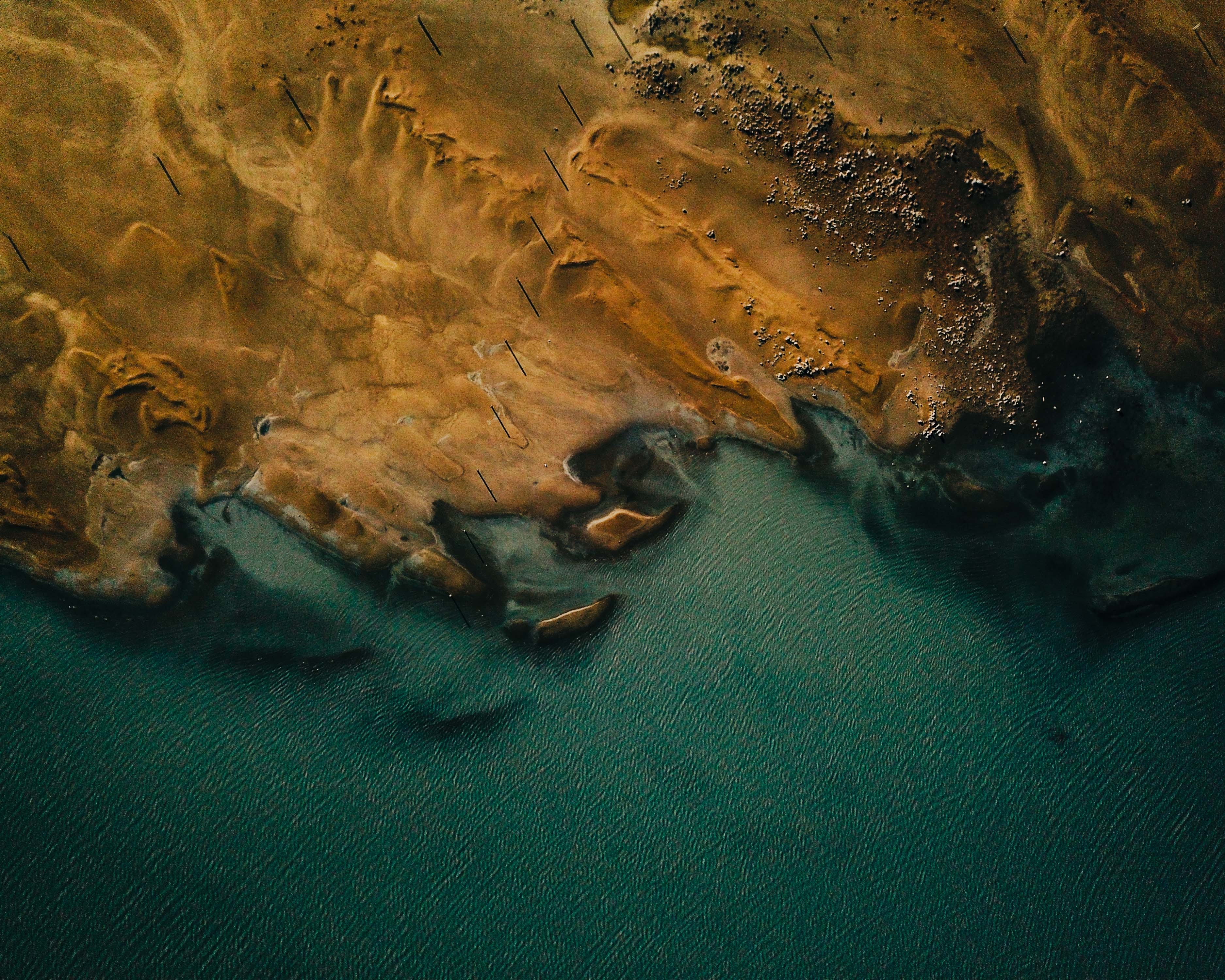 view from above, earth, nature, water, sea, coast, land Full HD