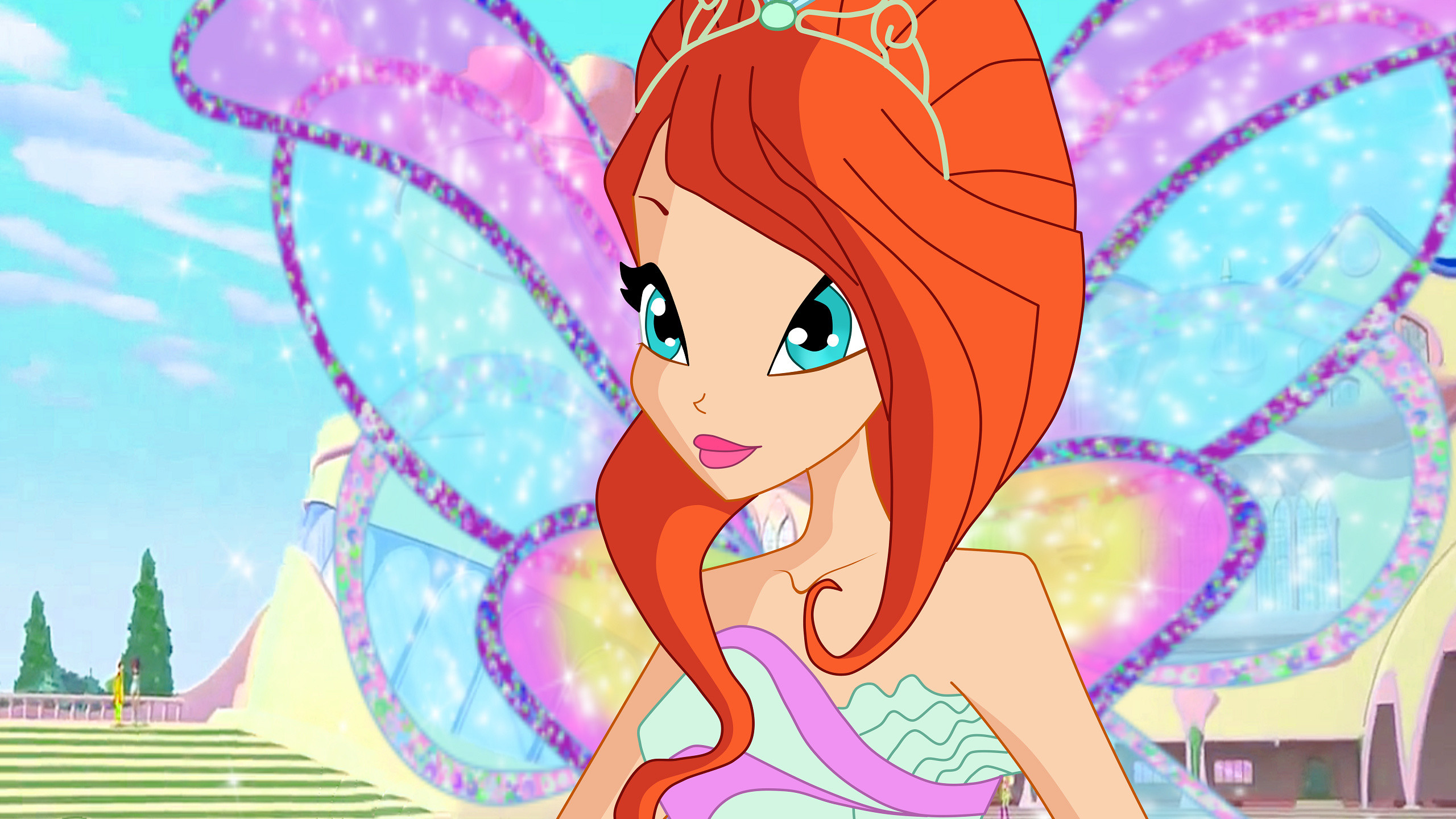 Download mobile wallpaper Wings, Fairy, Blue Eyes, Tv Show, Red Hair, Bloom (Winx Club), Winx Club for free.