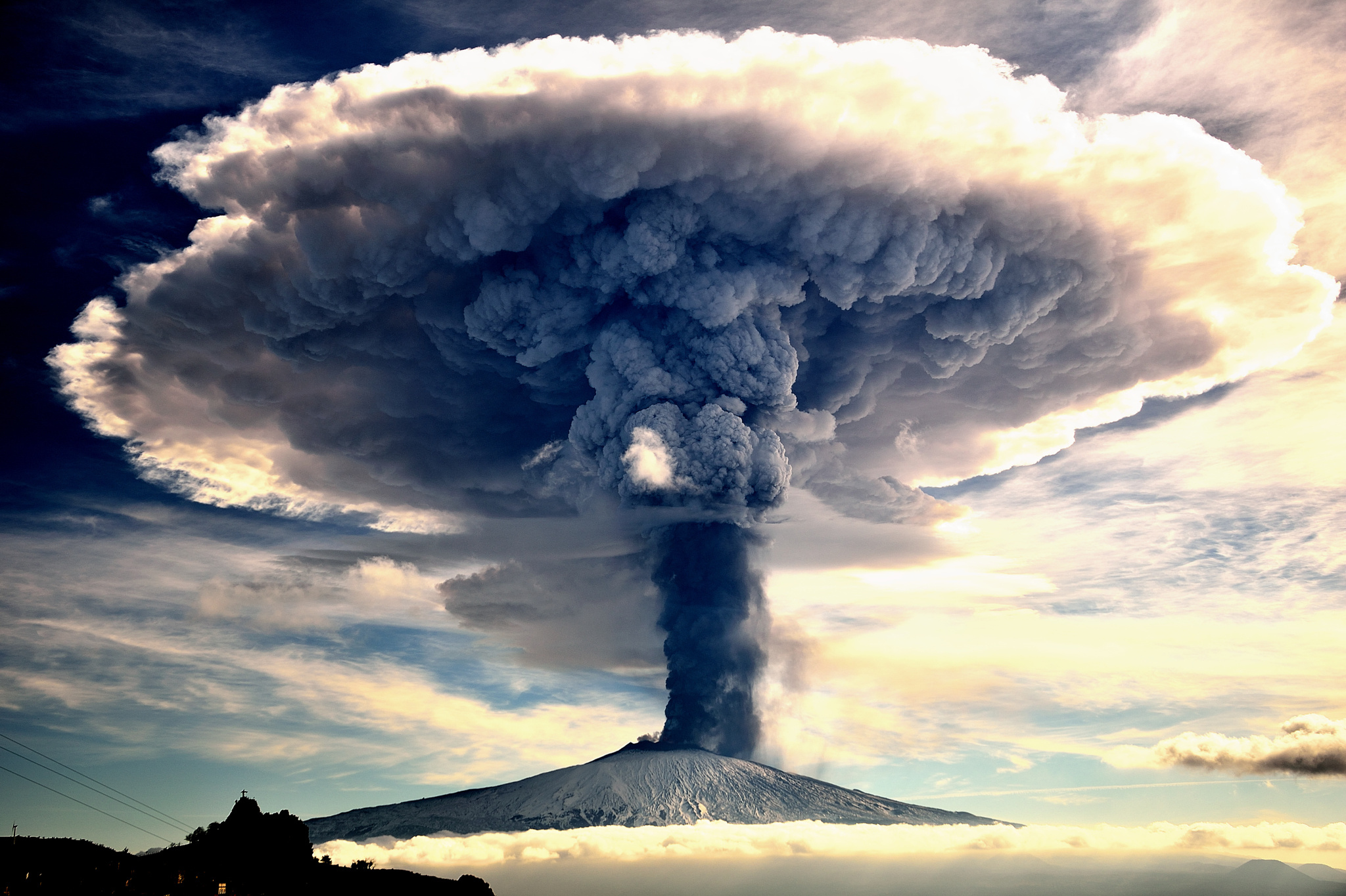 earth, volcano, mushroom cloud, nature, smoke, volcanoes