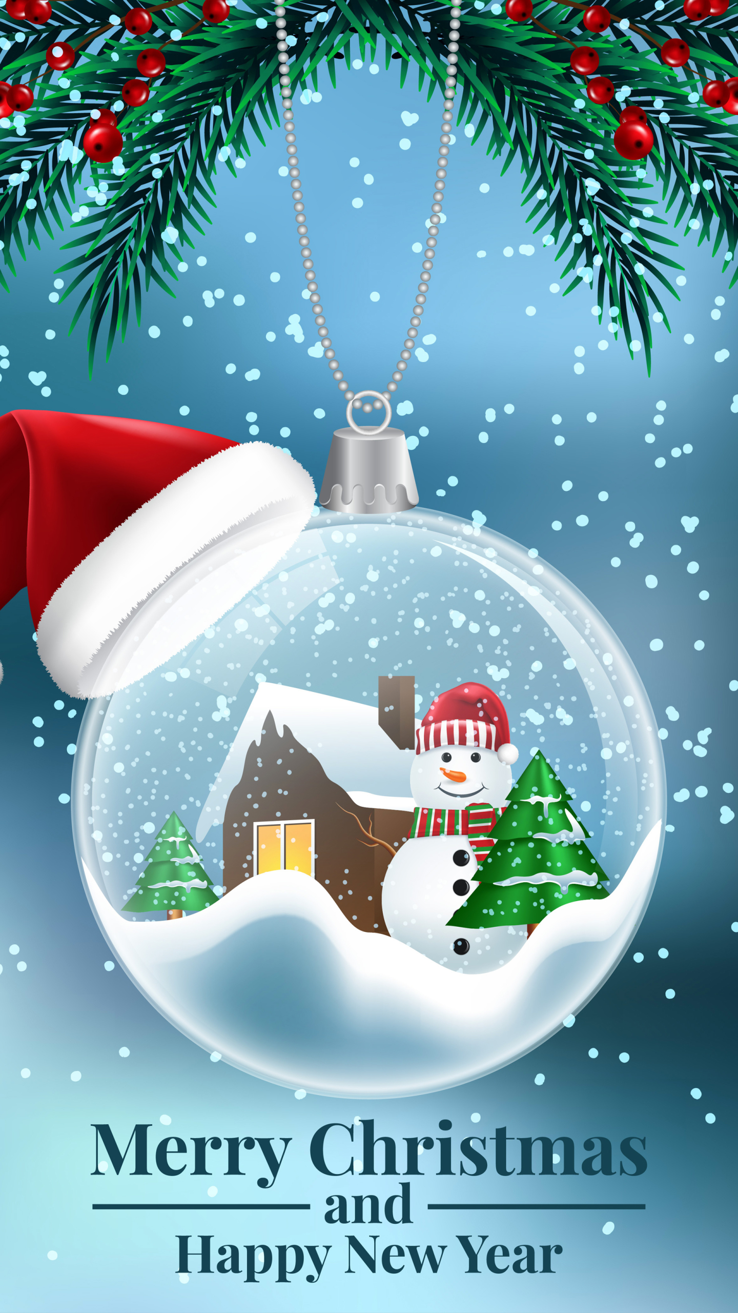 Handy-Wallpaper Feiertage, Neujahr, Weihnachten, Schneemann, Weihnachtsschmuck kostenlos herunterladen.