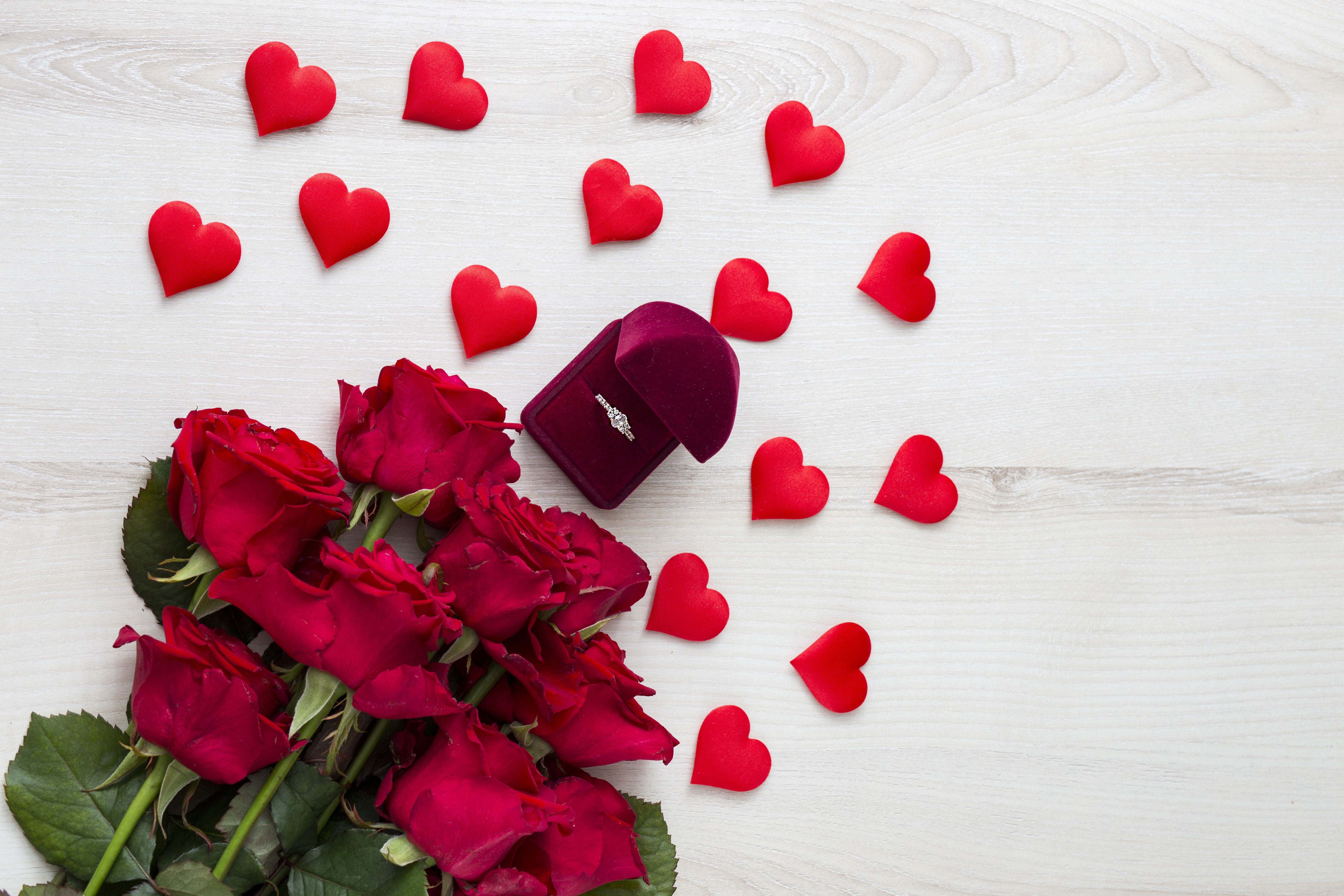 Free download wallpaper Love, Still Life, Rose, Ring, Photography, Red Flower, Heart Shaped on your PC desktop