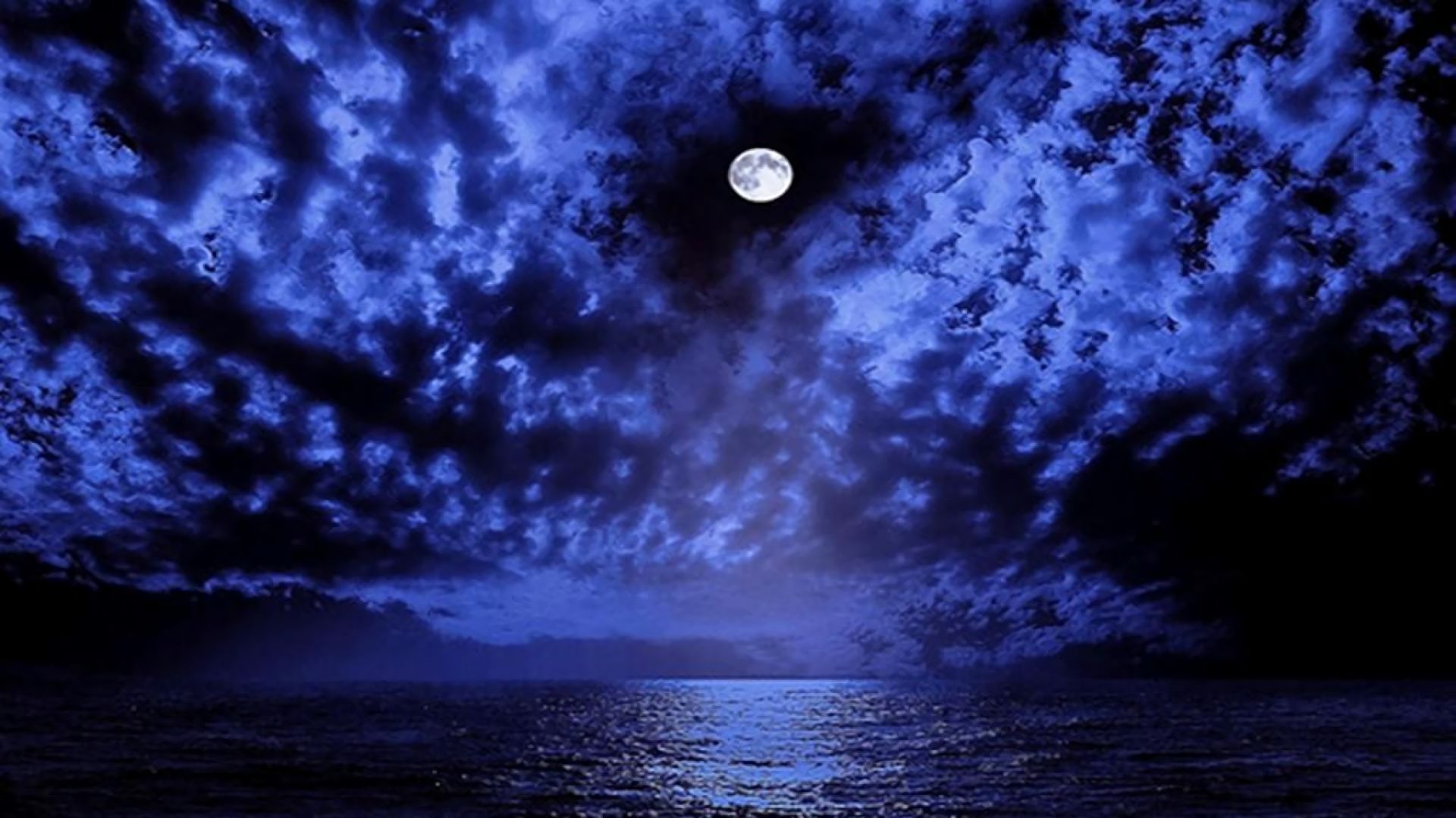 Download mobile wallpaper Sky, Night, Moon, Horizon, Ocean, Earth for free.