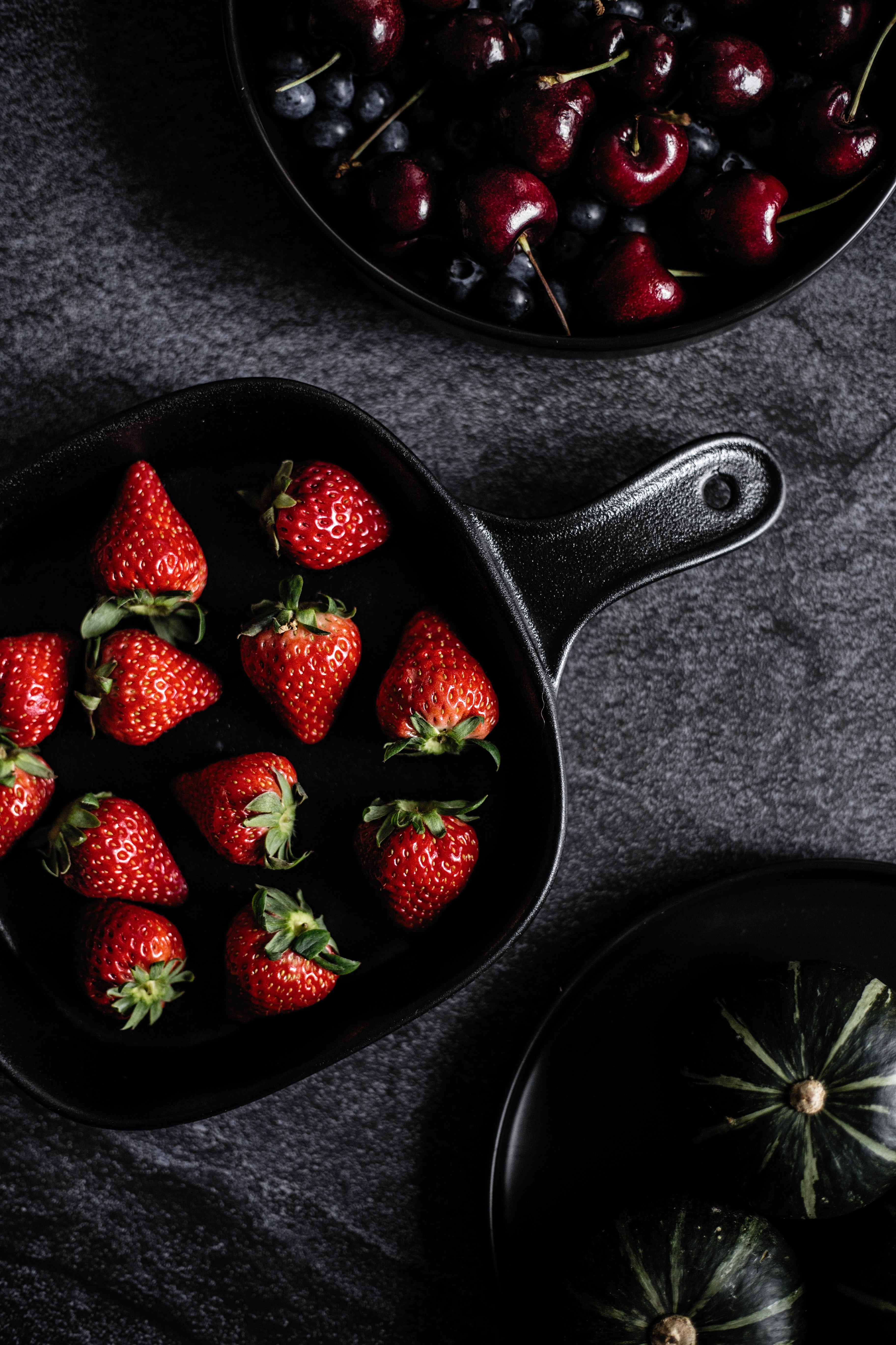 berries, bilberries, food, strawberry, cherry, ripe, sweet cherries HD wallpaper