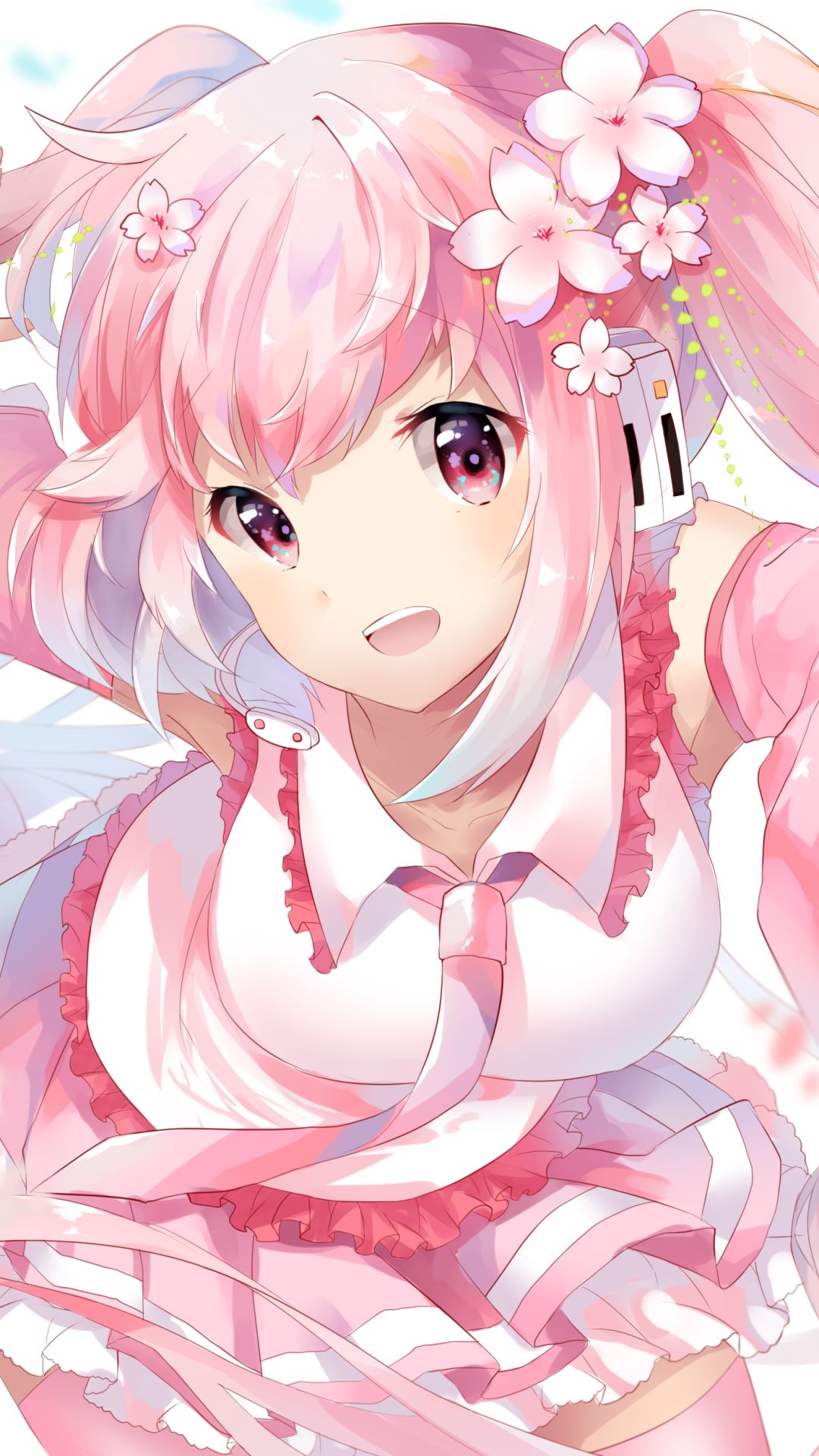 Baixar papel de parede para celular de Anime, Sorriso, Vocaloid, Cabelo Rosa, Twintails, Olhos Cor De Rosa, Sakura Miku gratuito.