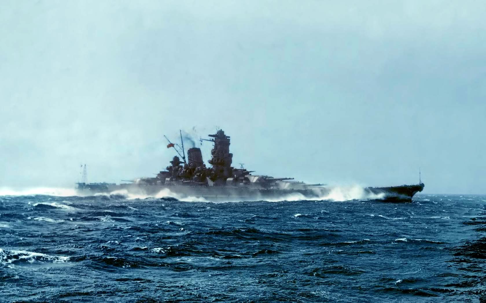 Laden Sie das Militär, Japanisches Schlachtschiff Yamato-Bild kostenlos auf Ihren PC-Desktop herunter