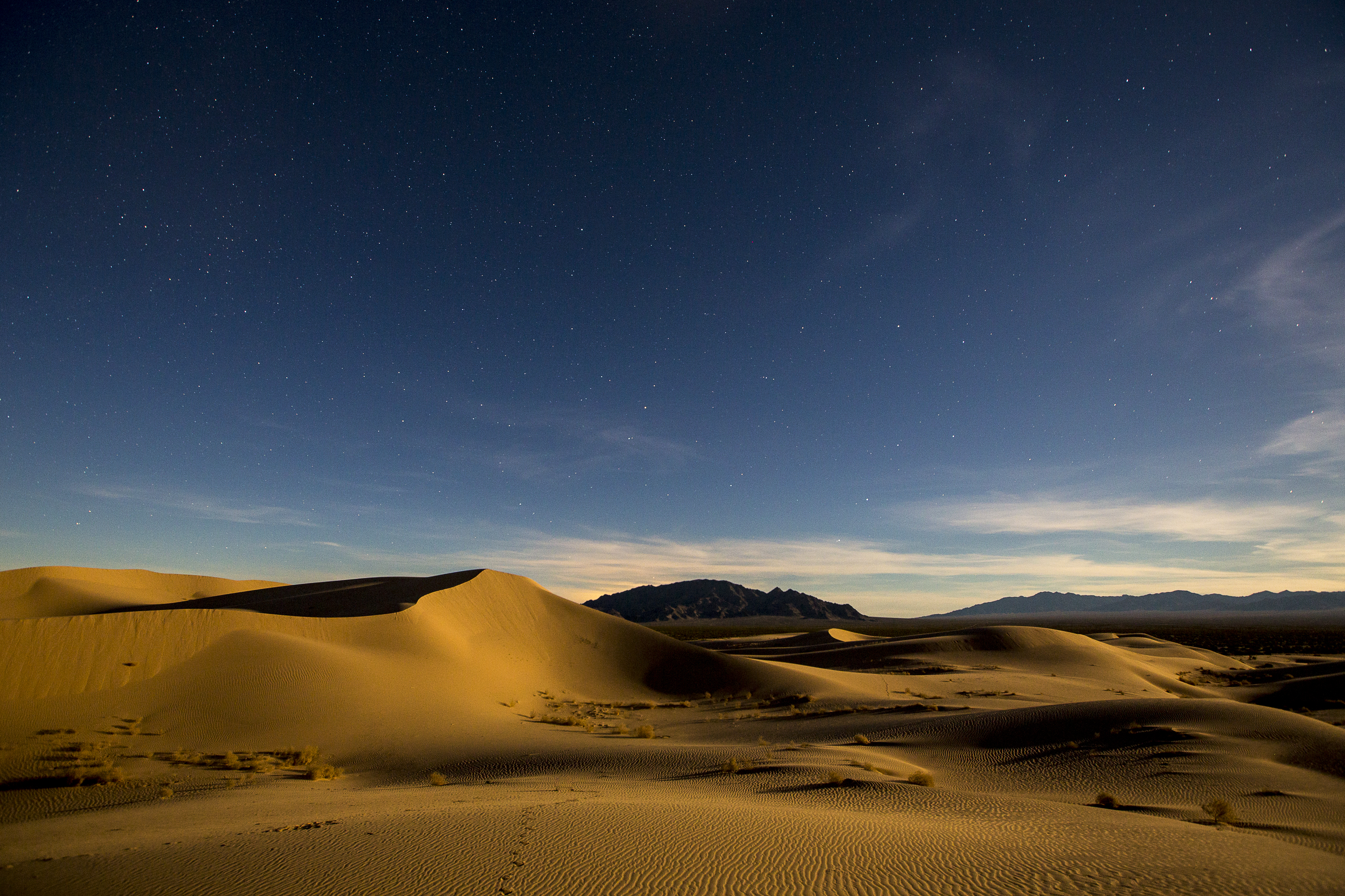 desert, sands, links, dunes, nature, starry sky