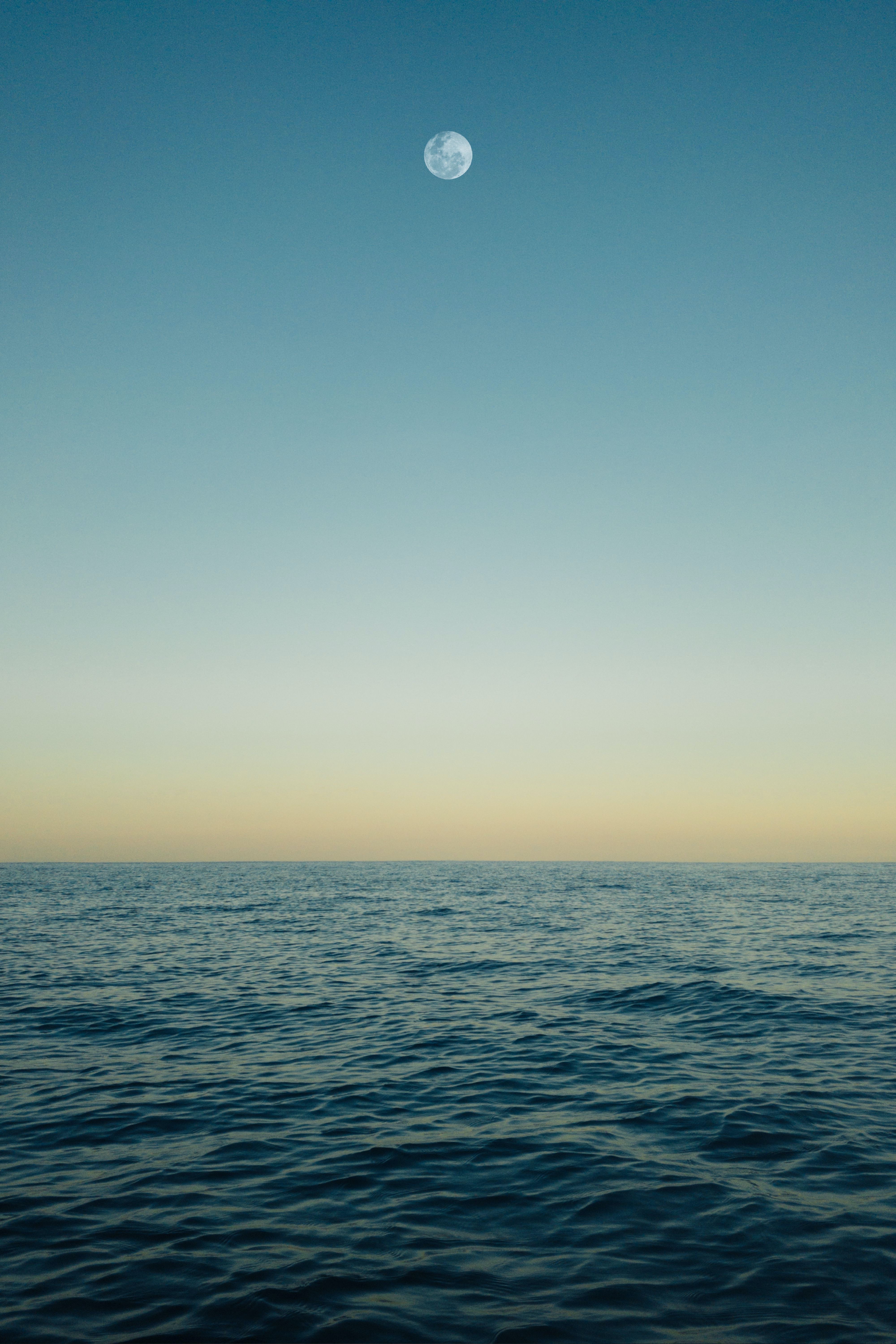 Laden Sie das Horizont, Blendung, Natur, Wasser, Sea, Mond-Bild kostenlos auf Ihren PC-Desktop herunter