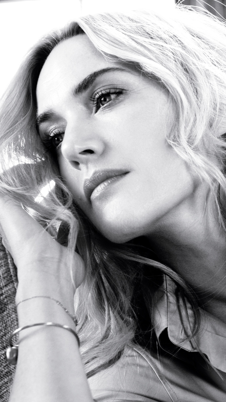 Download mobile wallpaper English, Celebrity, Black & White, Actress, Kate Winslet for free.