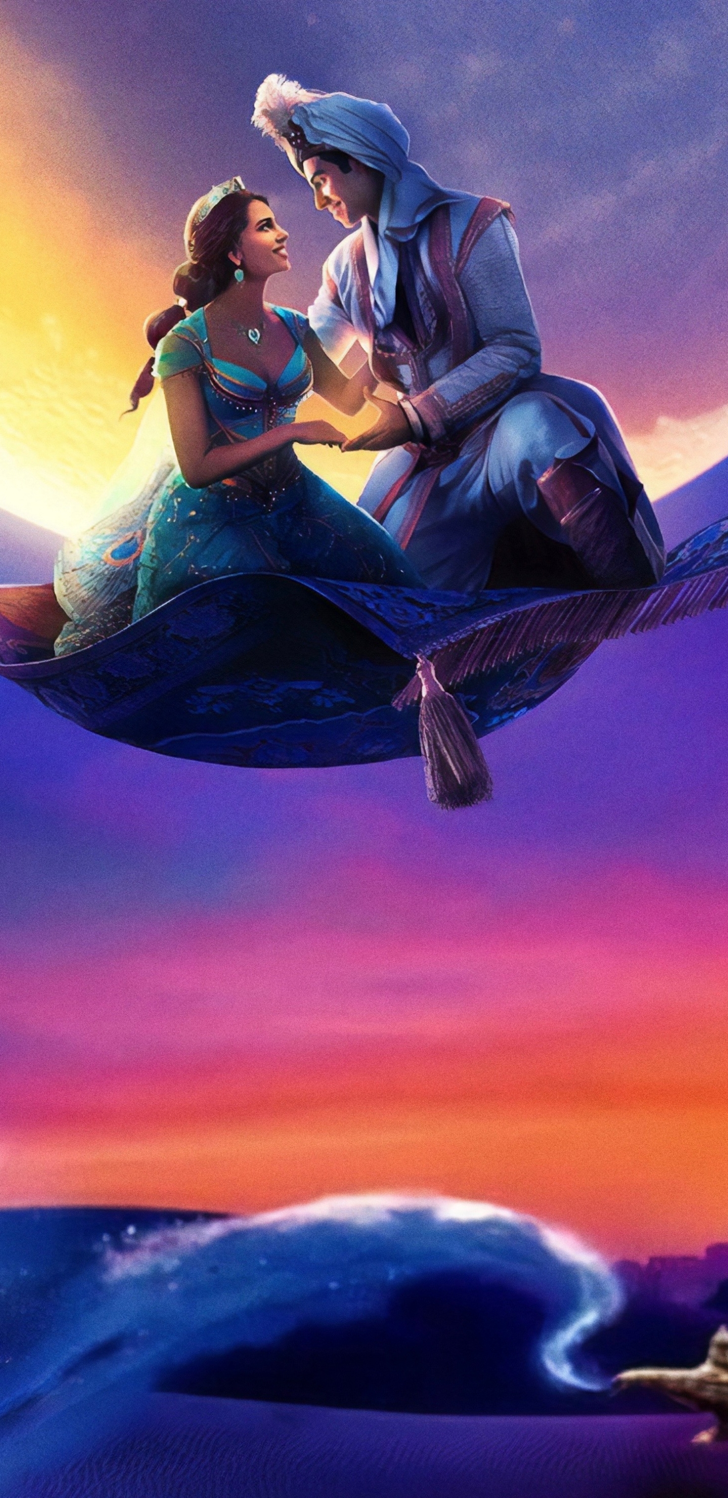 movie, aladdin (2019), will smith, princess jasmine lock screen backgrounds