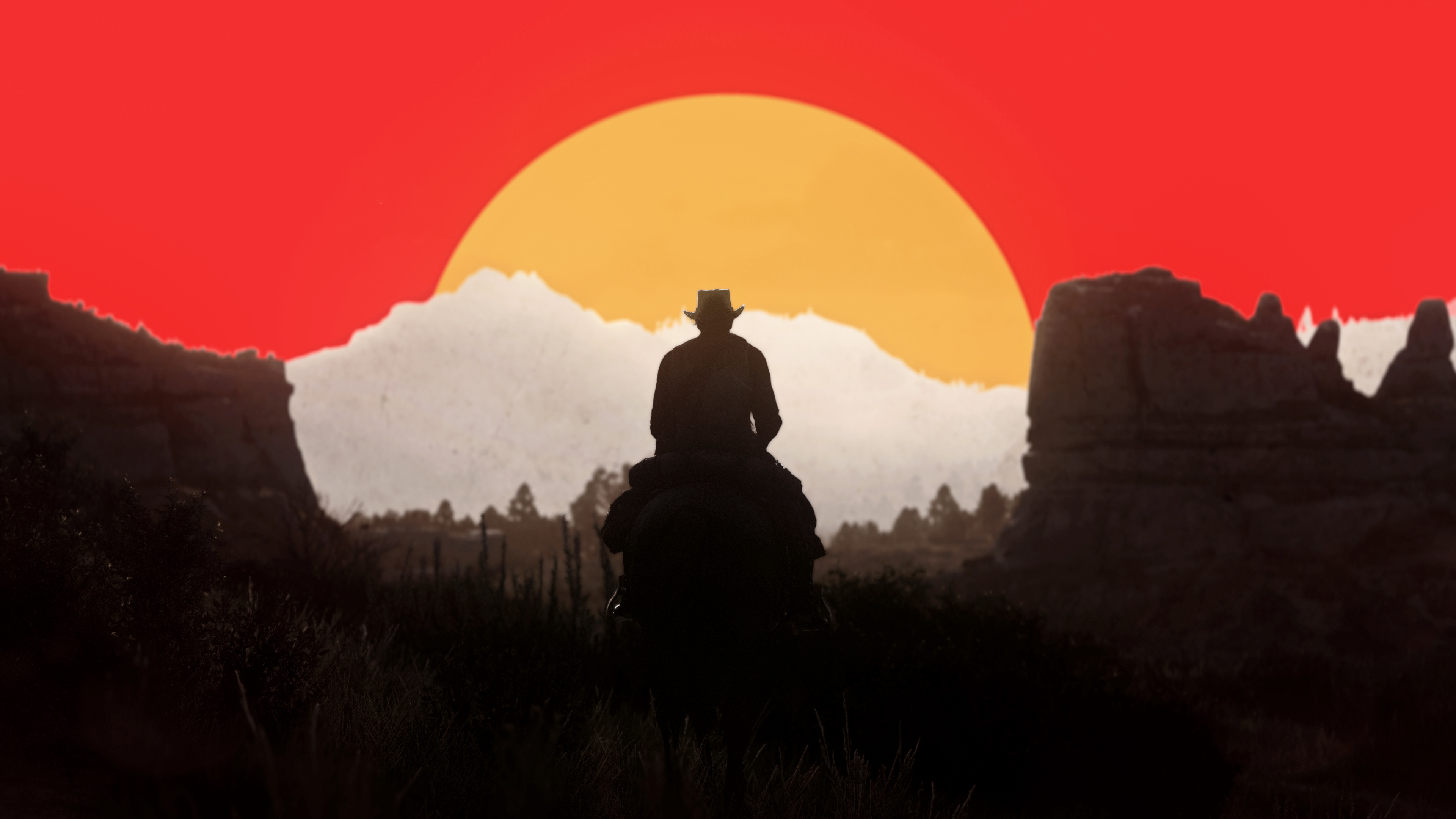 western, red dead redemption 2, arthur morgan, video game, horse, sunset, red dead
