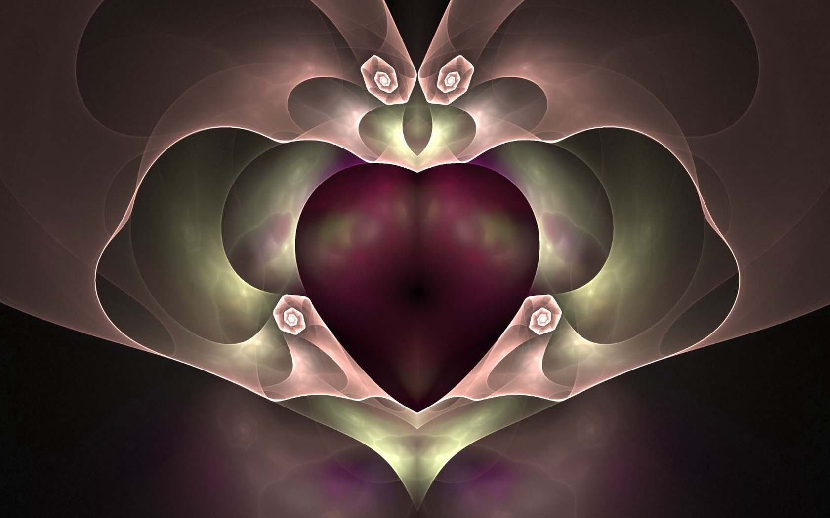 Free download wallpaper Love, Fractal, Purple, Heart, Artistic on your PC desktop