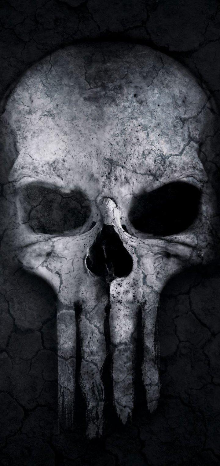 Download mobile wallpaper Dark, Creepy, Skull for free.