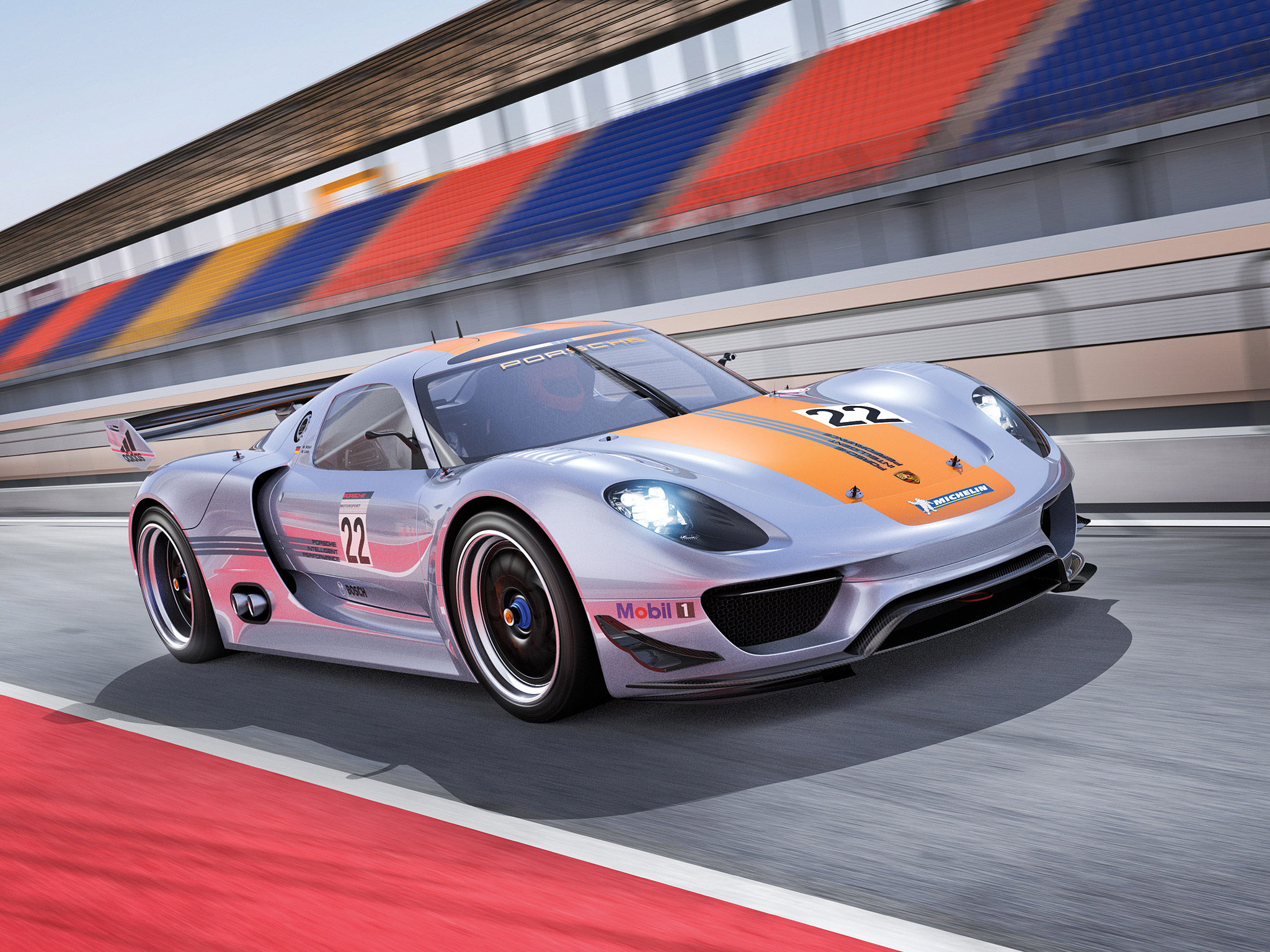 Download mobile wallpaper Porsche, Car, Race Car, Vehicles, Silver Car, Porsche 918 Rsr Concept for free.