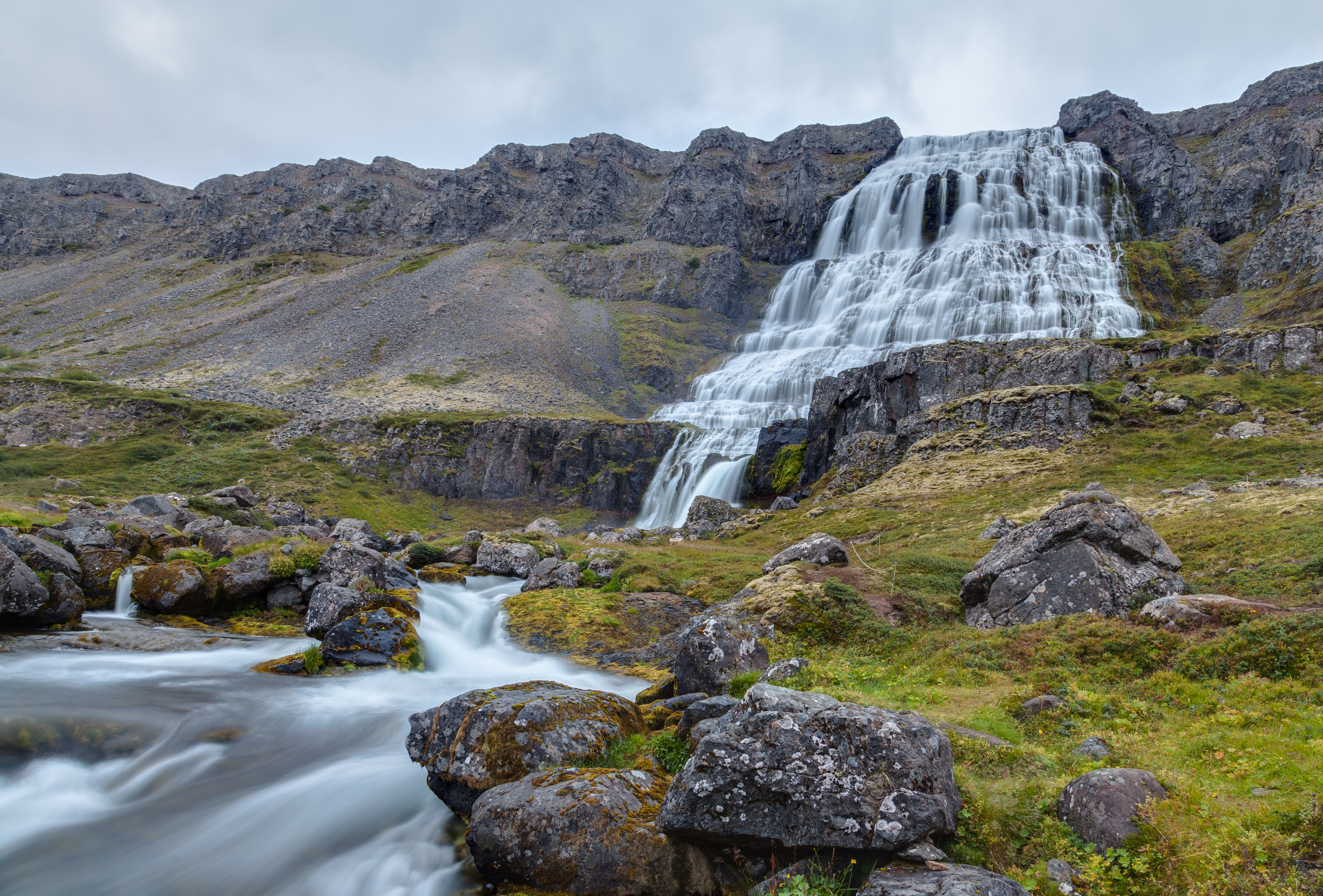 Download mobile wallpaper Nature, Waterfalls, Waterfall, Earth, Iceland, Dynjandi for free.