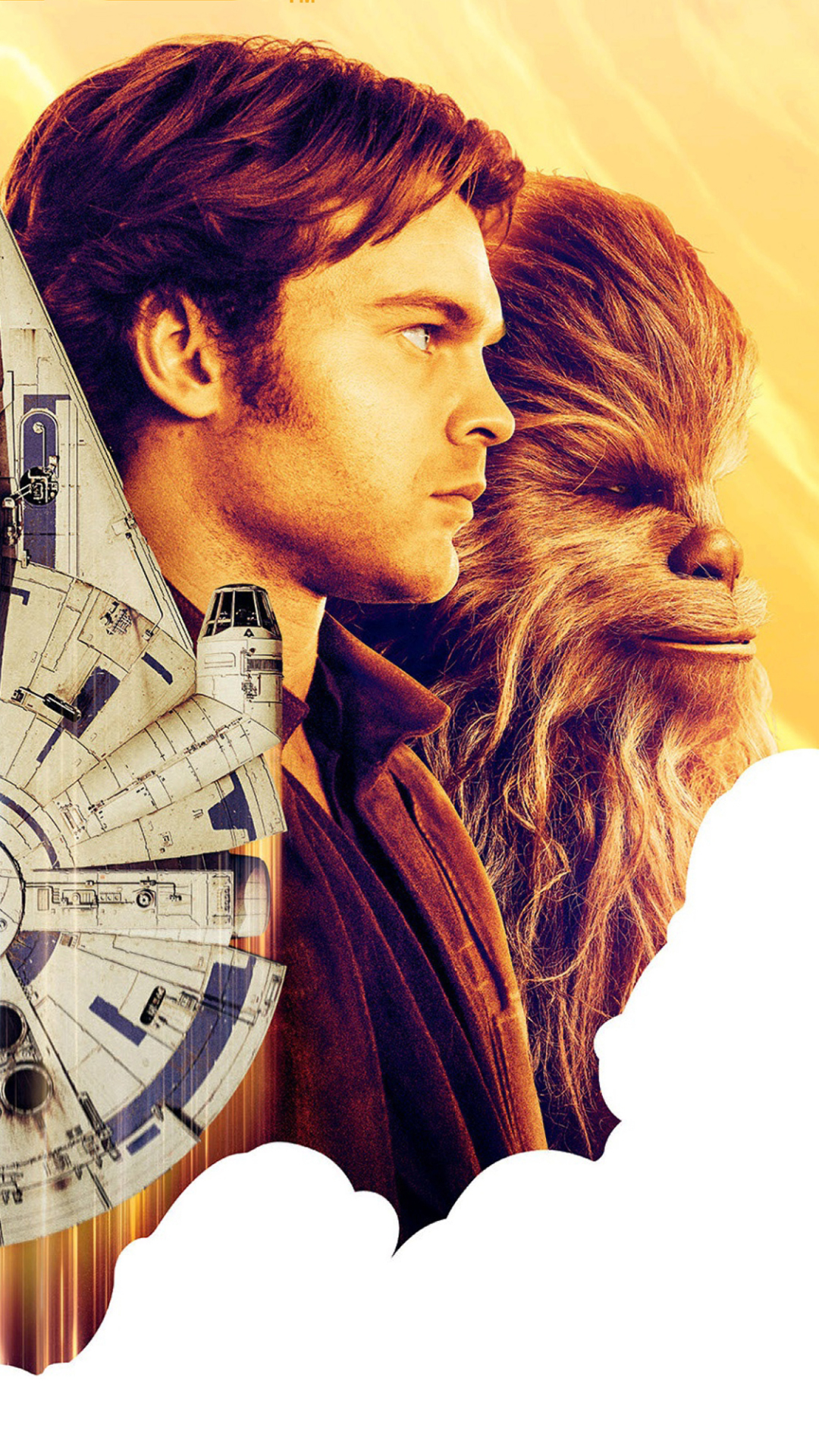 Handy-Wallpaper Filme, Krieg Der Sterne, Chewbacca, Han Solo, Millennium Falke, Alden Ehrenreich, Solo: A Star Wars Story kostenlos herunterladen.