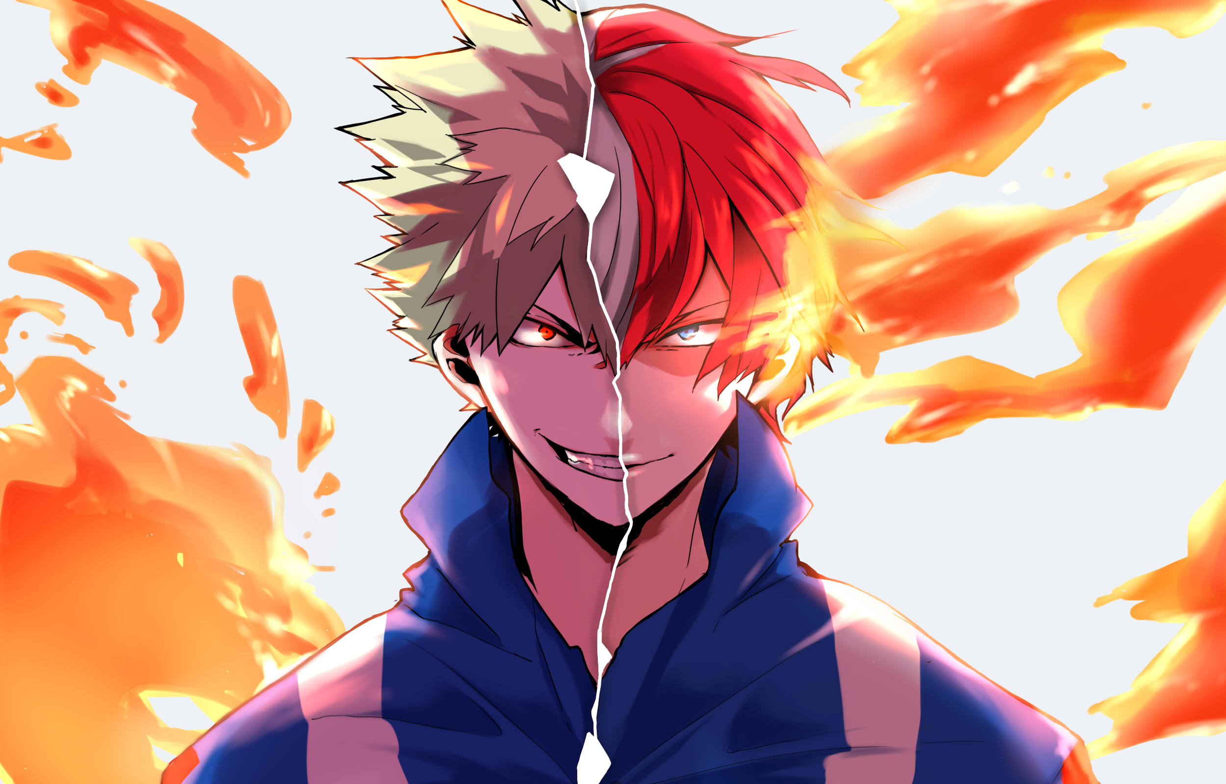 Téléchargez des papiers peints mobile Animé, Shoto Todoroki, Katsuki Bakugou, My Hero Academia gratuitement.