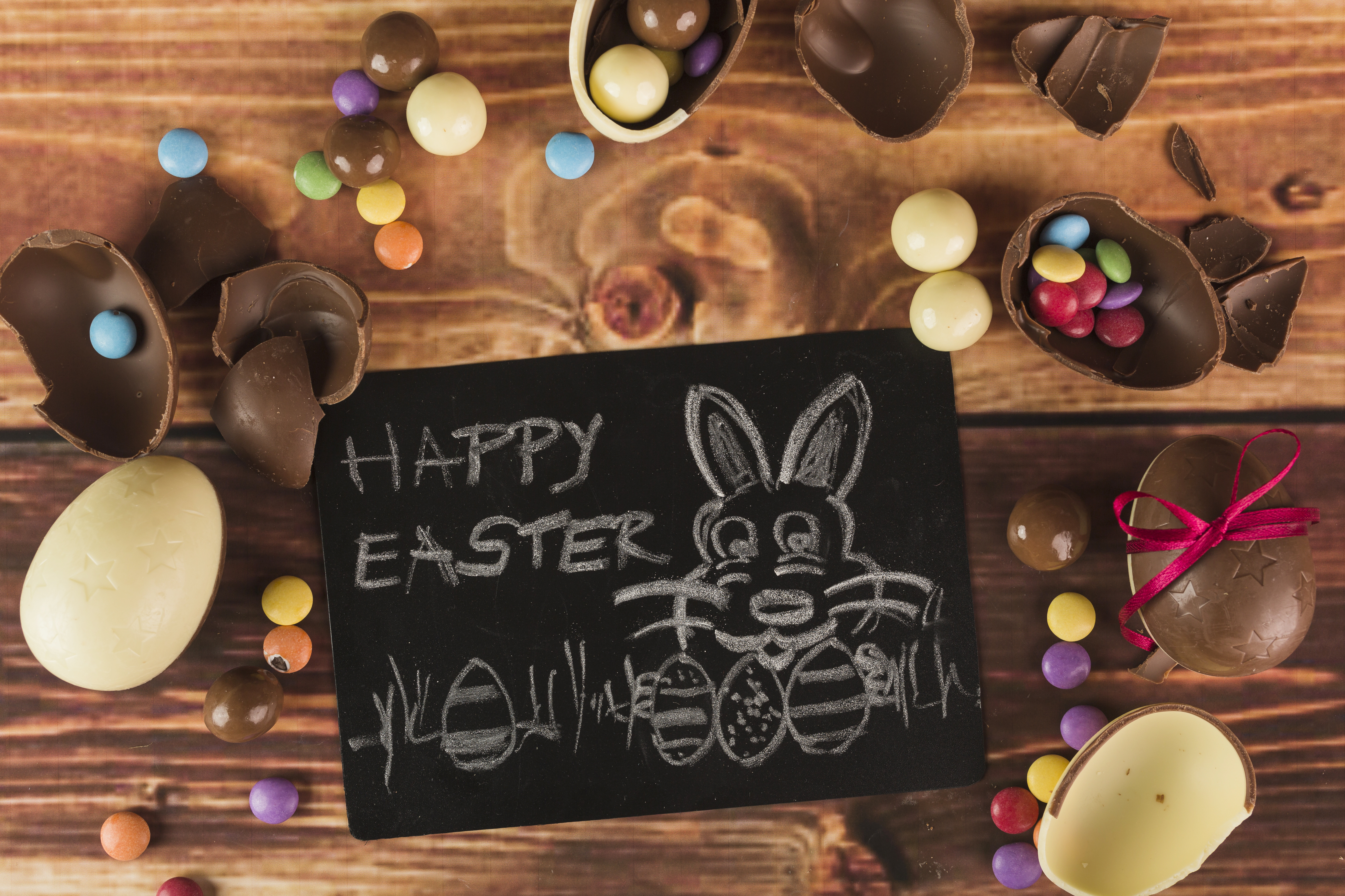 Téléchargez des papiers peints mobile Chocolat, Vacances, Pâques, Joyeuses Pâques gratuitement.