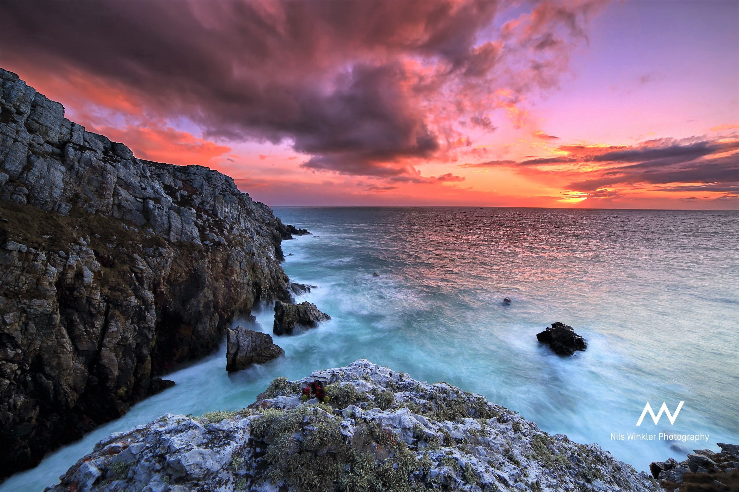 Free download wallpaper Sunset, Sky, Sea, Pink, Horizon, Ocean, Photography on your PC desktop