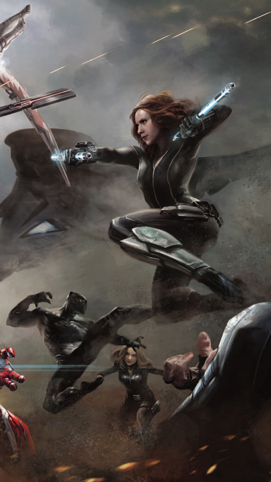 Descarga gratuita de fondo de pantalla para móvil de Películas, Capitan América, Pantera Negra (Marvel Comics), Viuda Negra, Capitán América: Civil War, Sharon Carter.