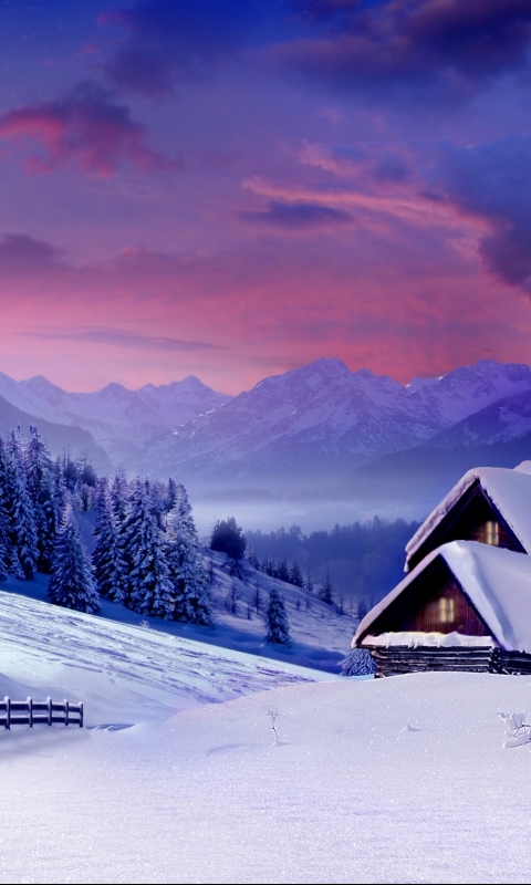 Download mobile wallpaper Winter, Snow, House, Earth for free.