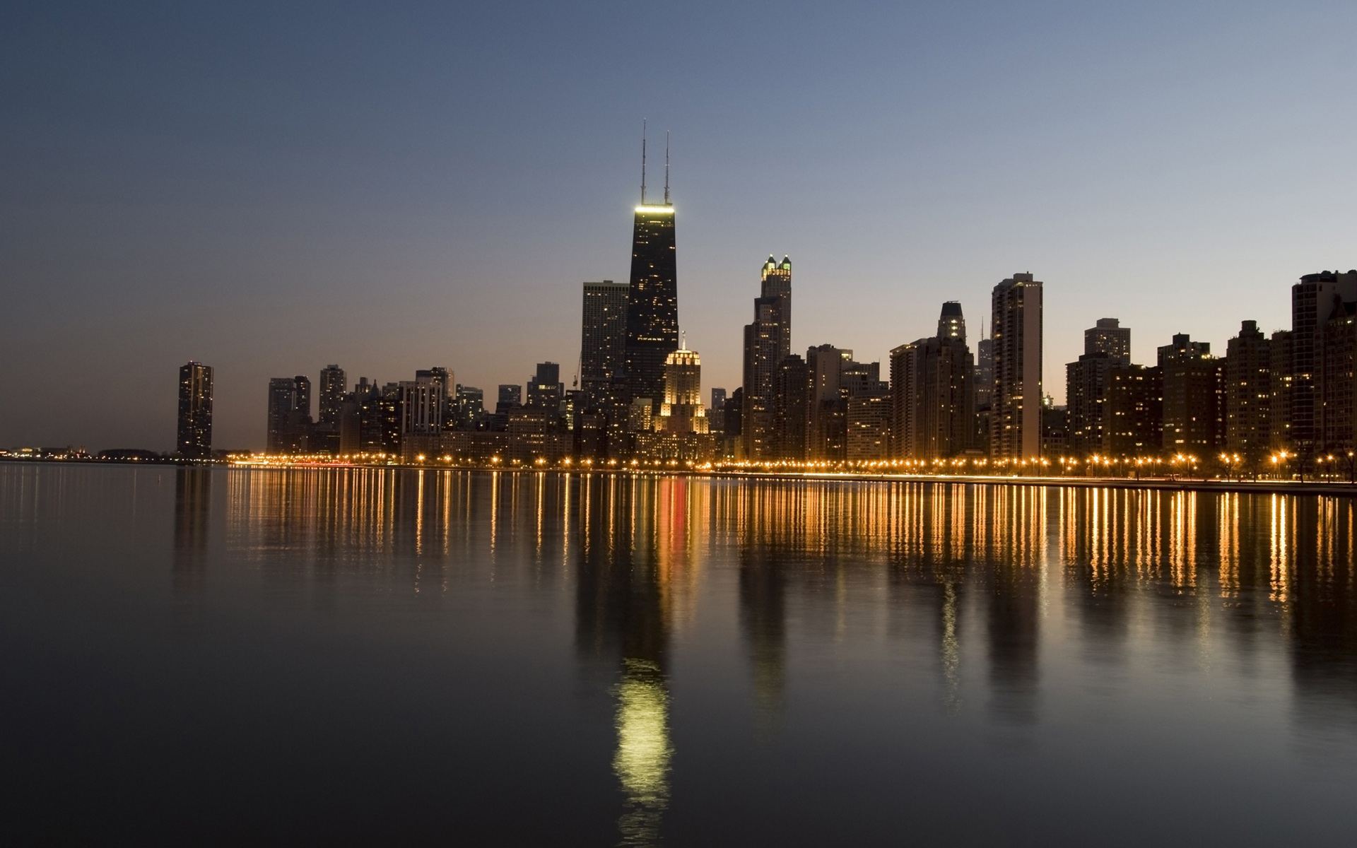 Download mobile wallpaper Cities, Night, City, Light, Chicago, Man Made for free.