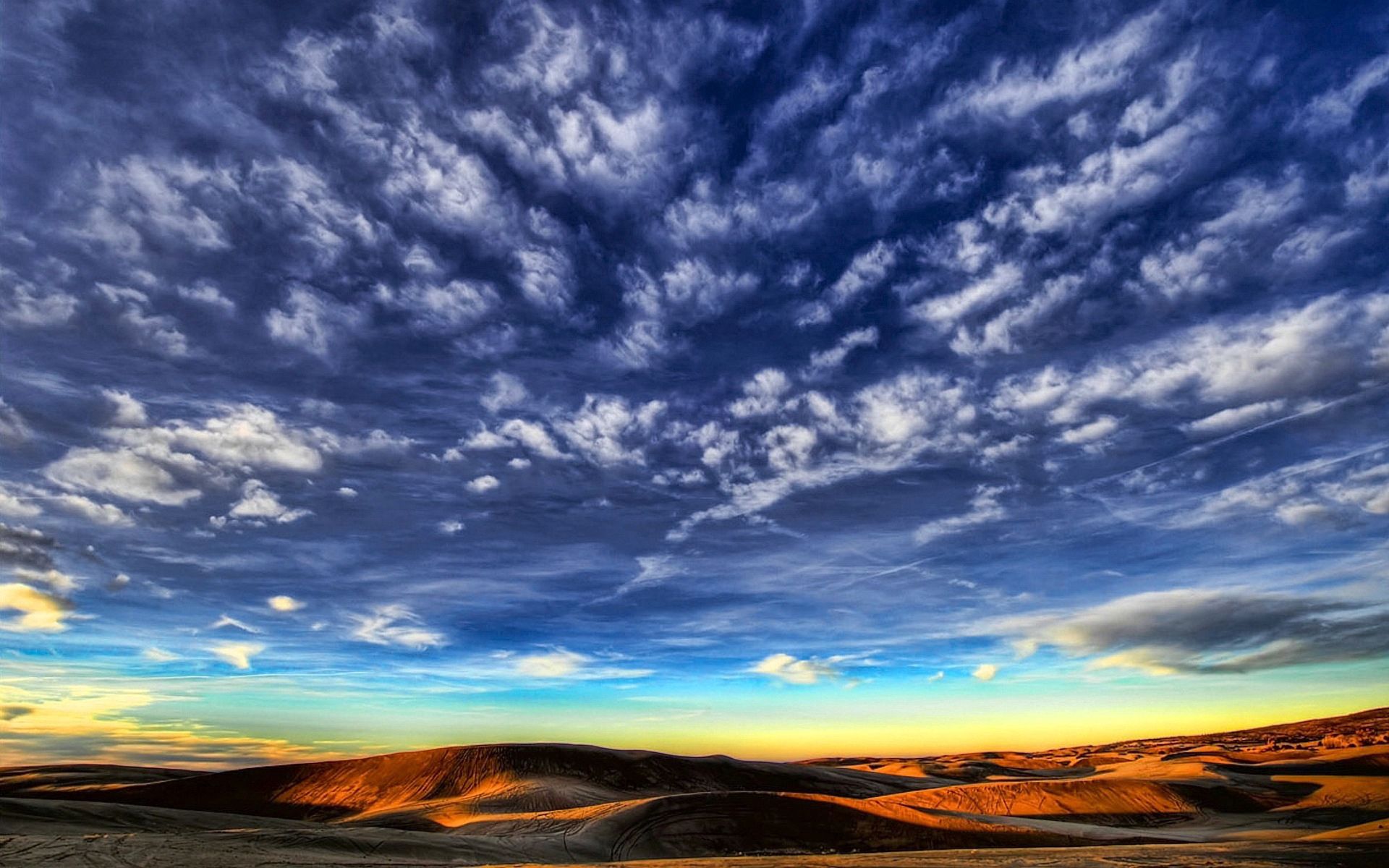Download mobile wallpaper Clouds, Sky, Desert, Patterns, Lines, Nature for free.