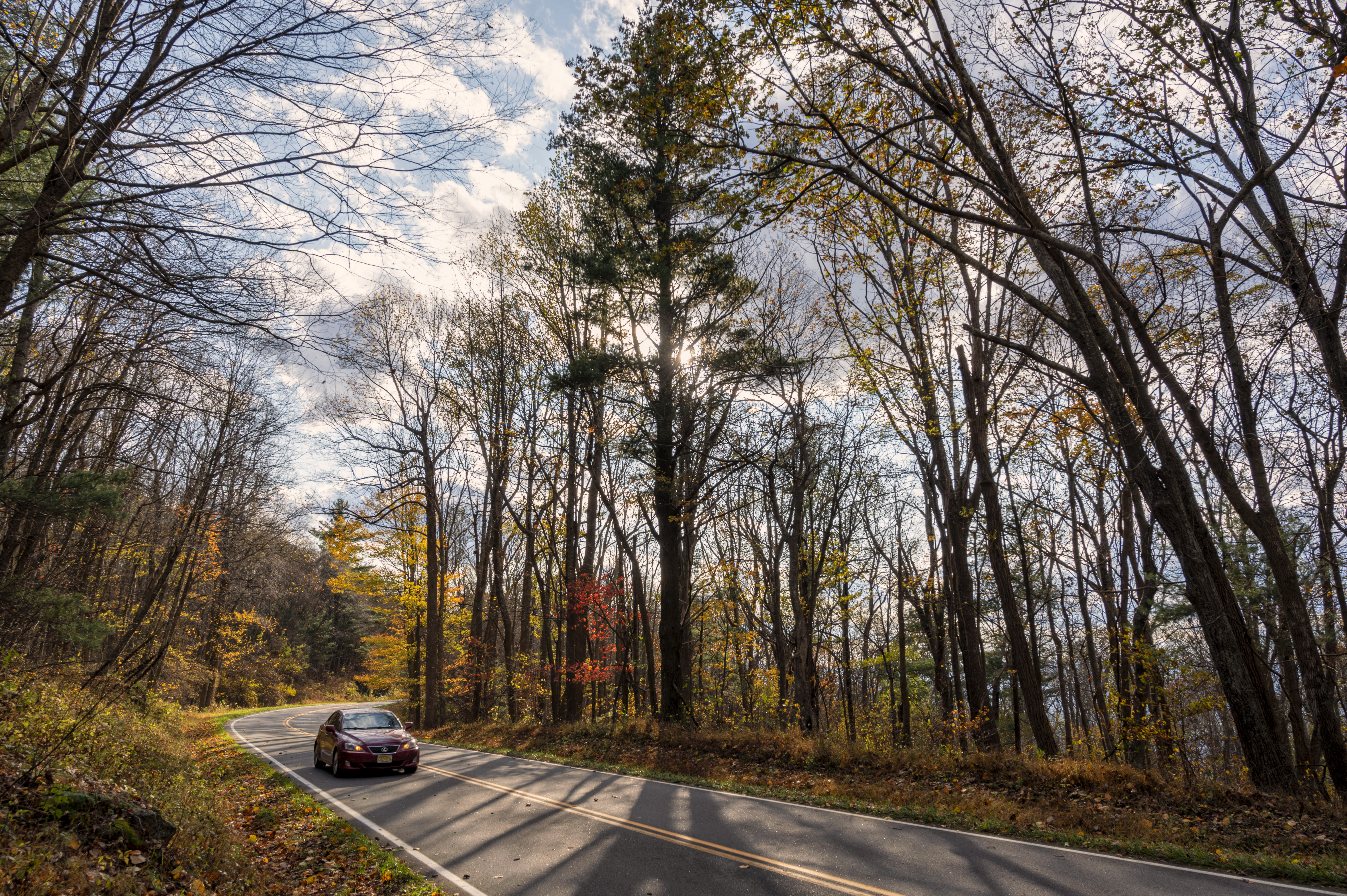 Download mobile wallpaper Autumn, Road, Nature, Cars, Car for free.