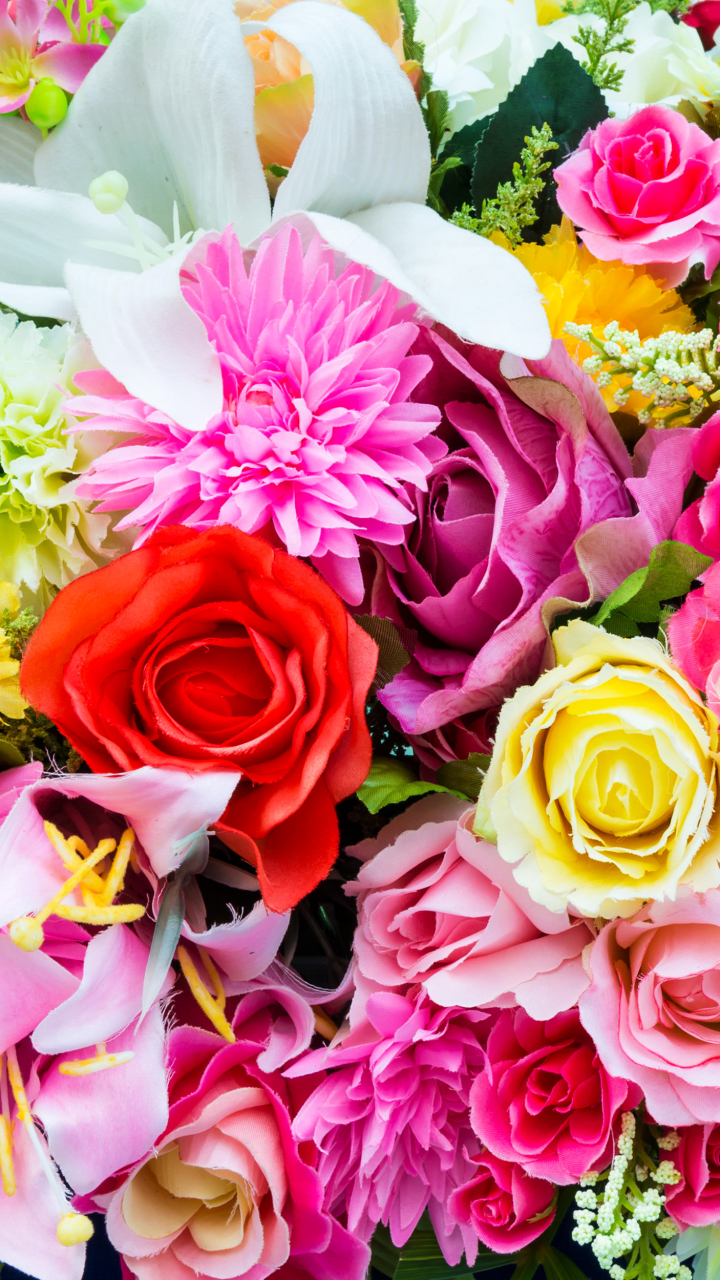 Téléchargez des papiers peints mobile Rose, Fleur, Couleurs, Coloré, Lis, Lys, Dahlia, Fleur Jaune, Fleur Mauve, Fleur Rouge, Construction Humaine gratuitement.