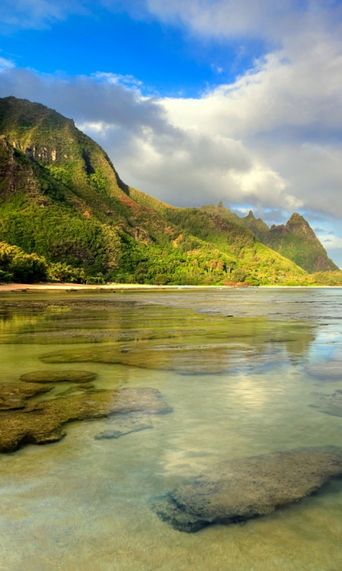 Handy-Wallpaper Wasser, Strand, Küste, Ozean, Hawaii, Kauai, Erde/natur, Tunnel Strand kostenlos herunterladen.