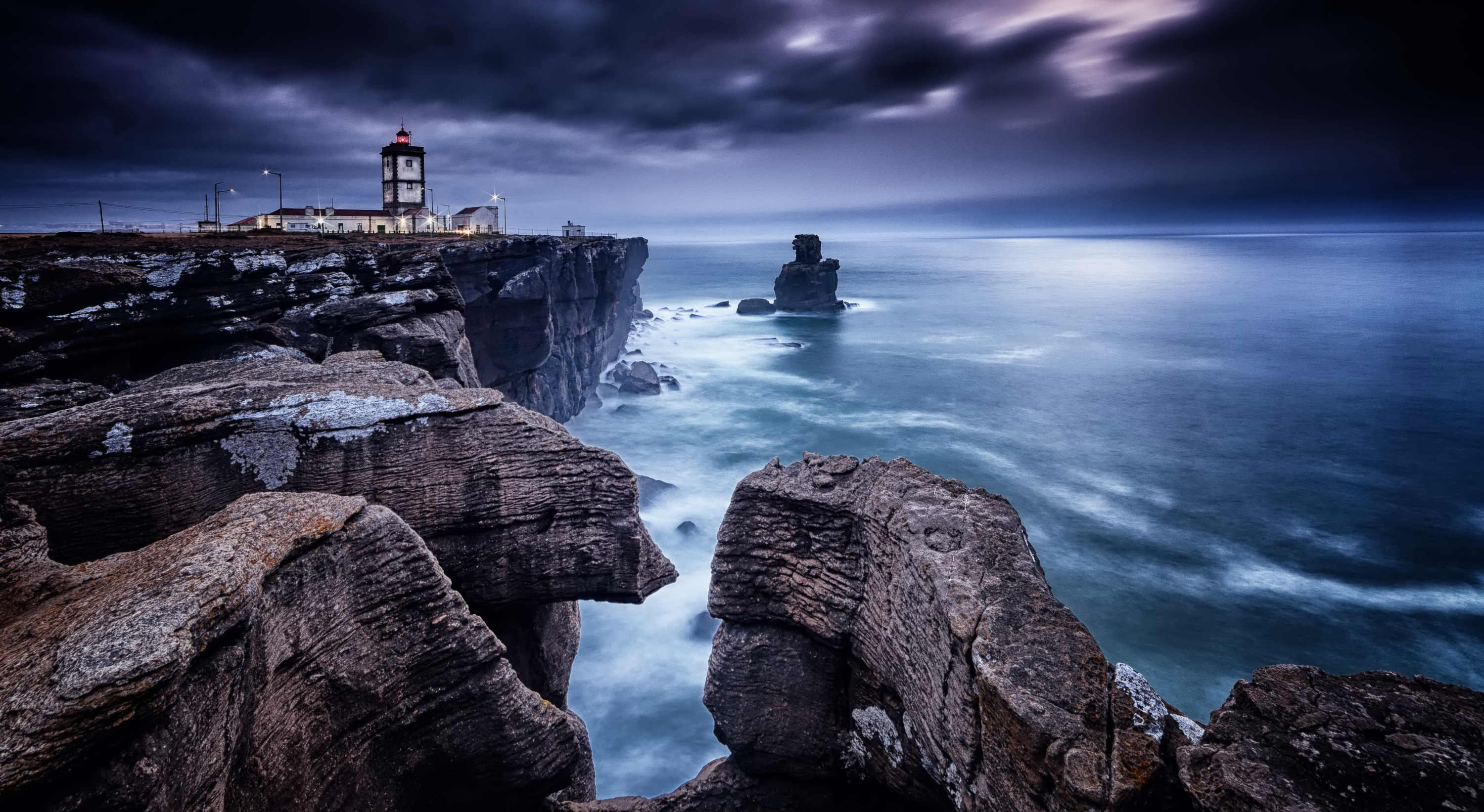 Download mobile wallpaper Lighthouse, Portugal, Man Made, Seascape for free.