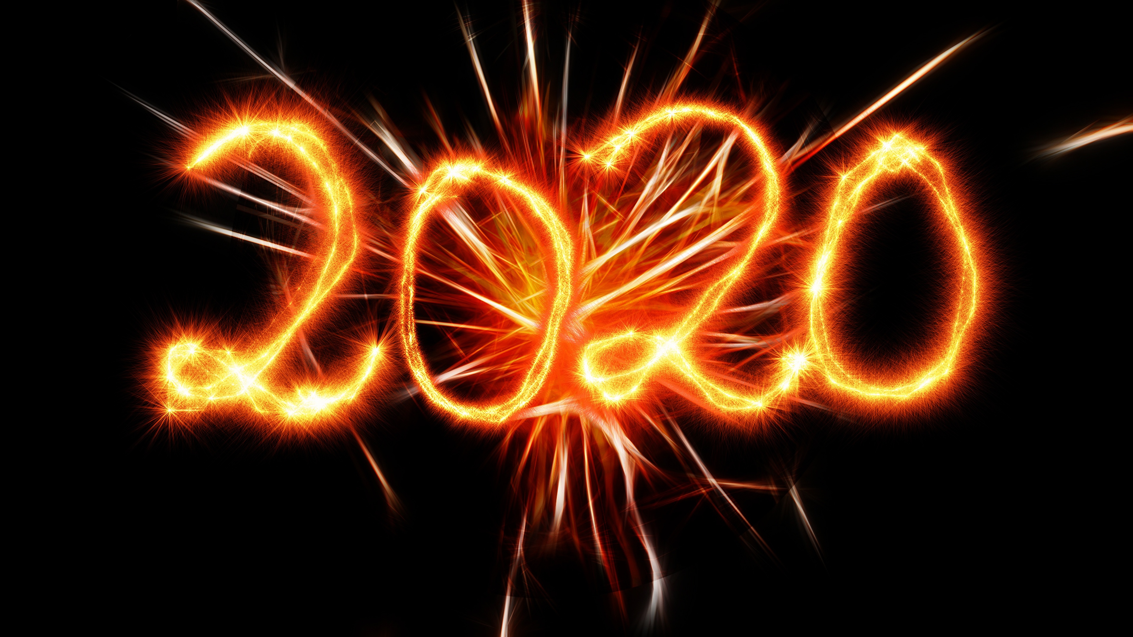 PCデスクトップに新年, 花火, ホリデー, 2020年新年画像を無料でダウンロード