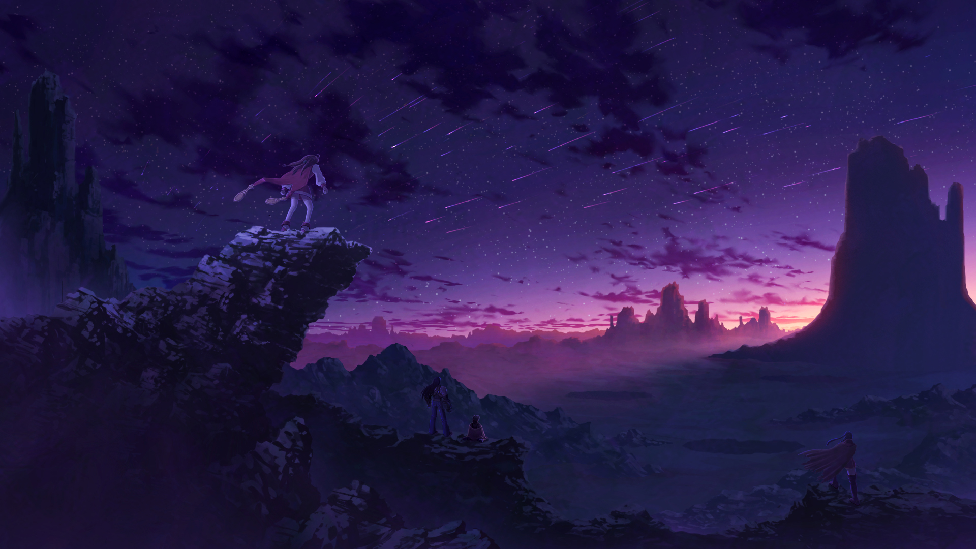 Laden Sie das Landschaft, Sonnenuntergang, Animes-Bild kostenlos auf Ihren PC-Desktop herunter