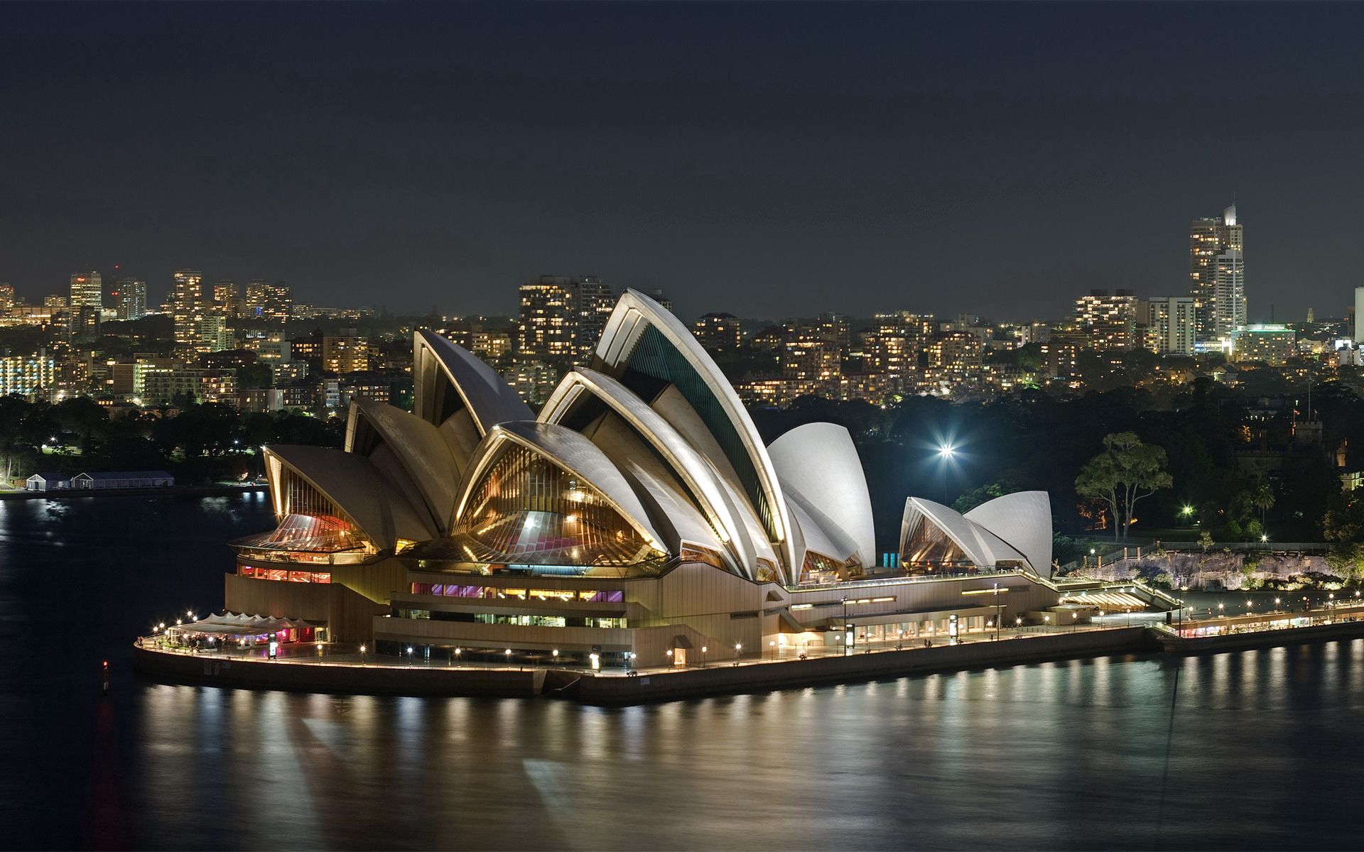 australia, rivers, cities, sight, evening, landmark, theatre, opera