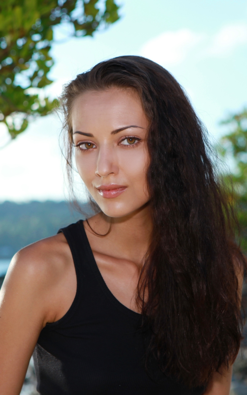 Download mobile wallpaper Model, Women, Brown Eyes, Long Hair, Brown Hair, Anna Sbitnaya for free.