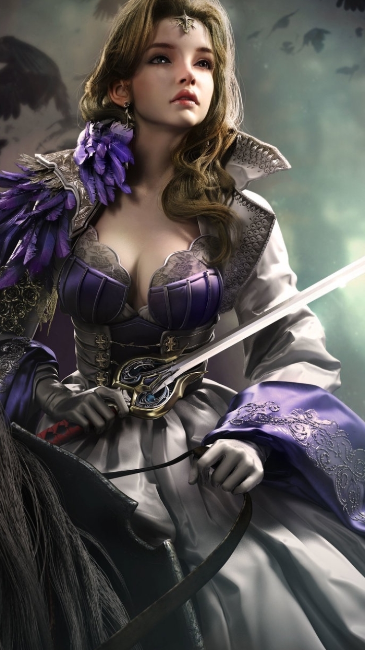 Download mobile wallpaper Fantasy, Brunette, Women Warrior, Woman Warrior for free.