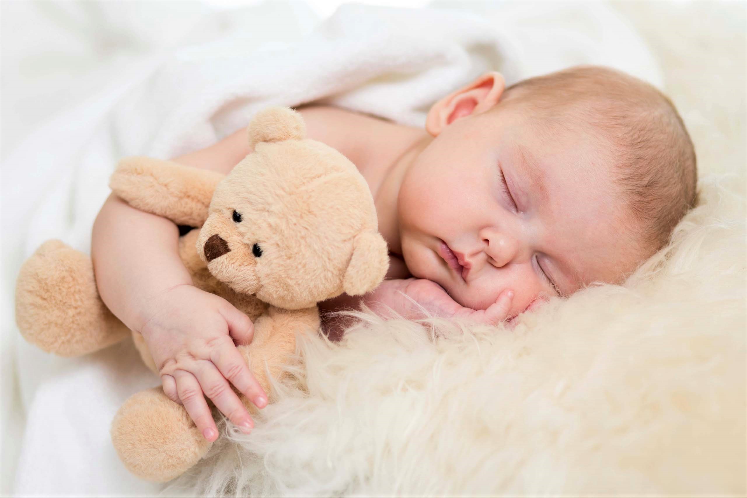 Download mobile wallpaper Teddy Bear, Sleeping, Cute, Photography, Baby for free.